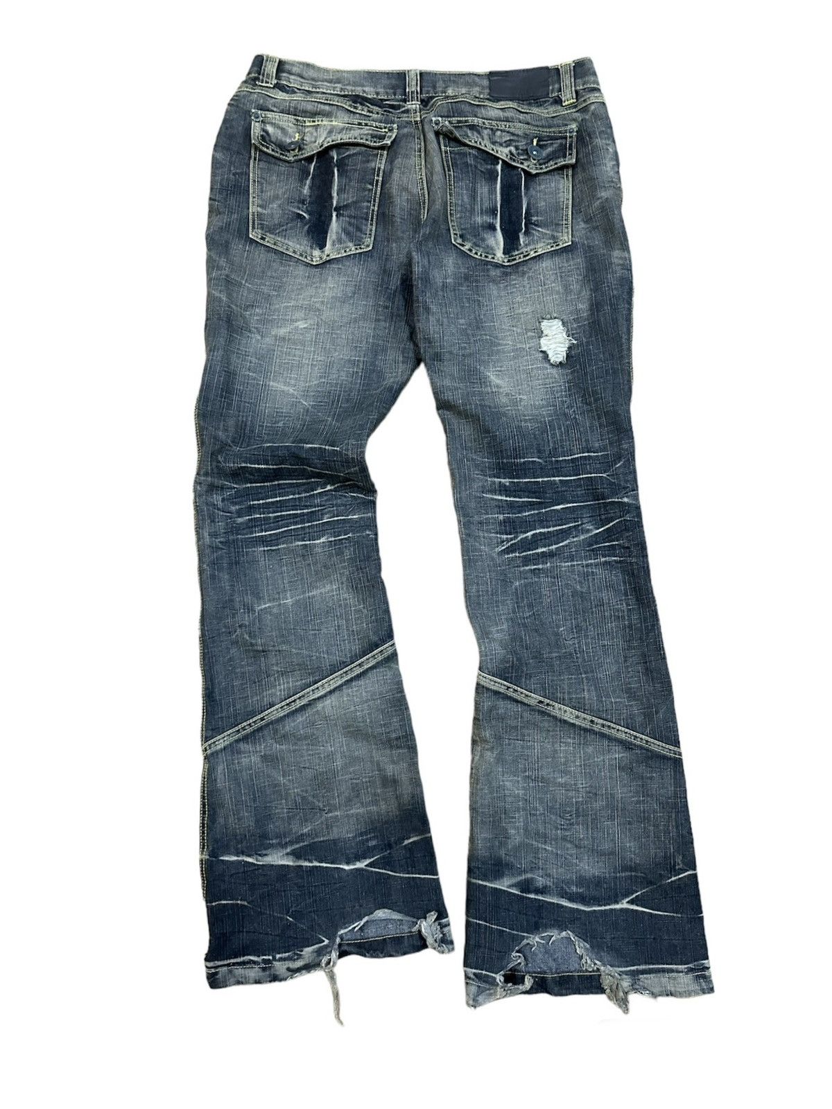 Japanese Brand 1990 - Black Crown Japanese Brand Clawmark Flared Jeans Size US 34 / EU 50 - 1 Thumbnail