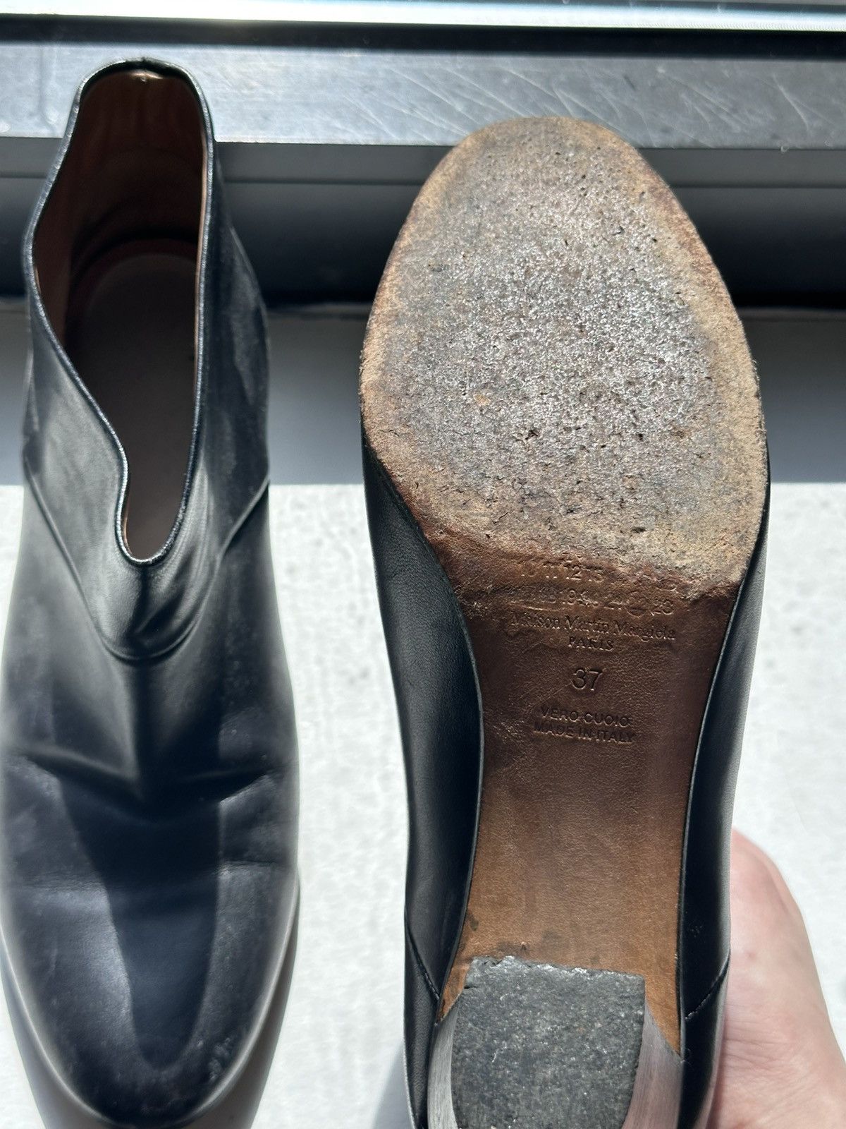 Maison Margiela MAISOM MARTIN MARGIELA PARIS WOMENS ANKLE BOOT BLACK LEATHER Size US 8 / IT 38 - 3 Thumbnail