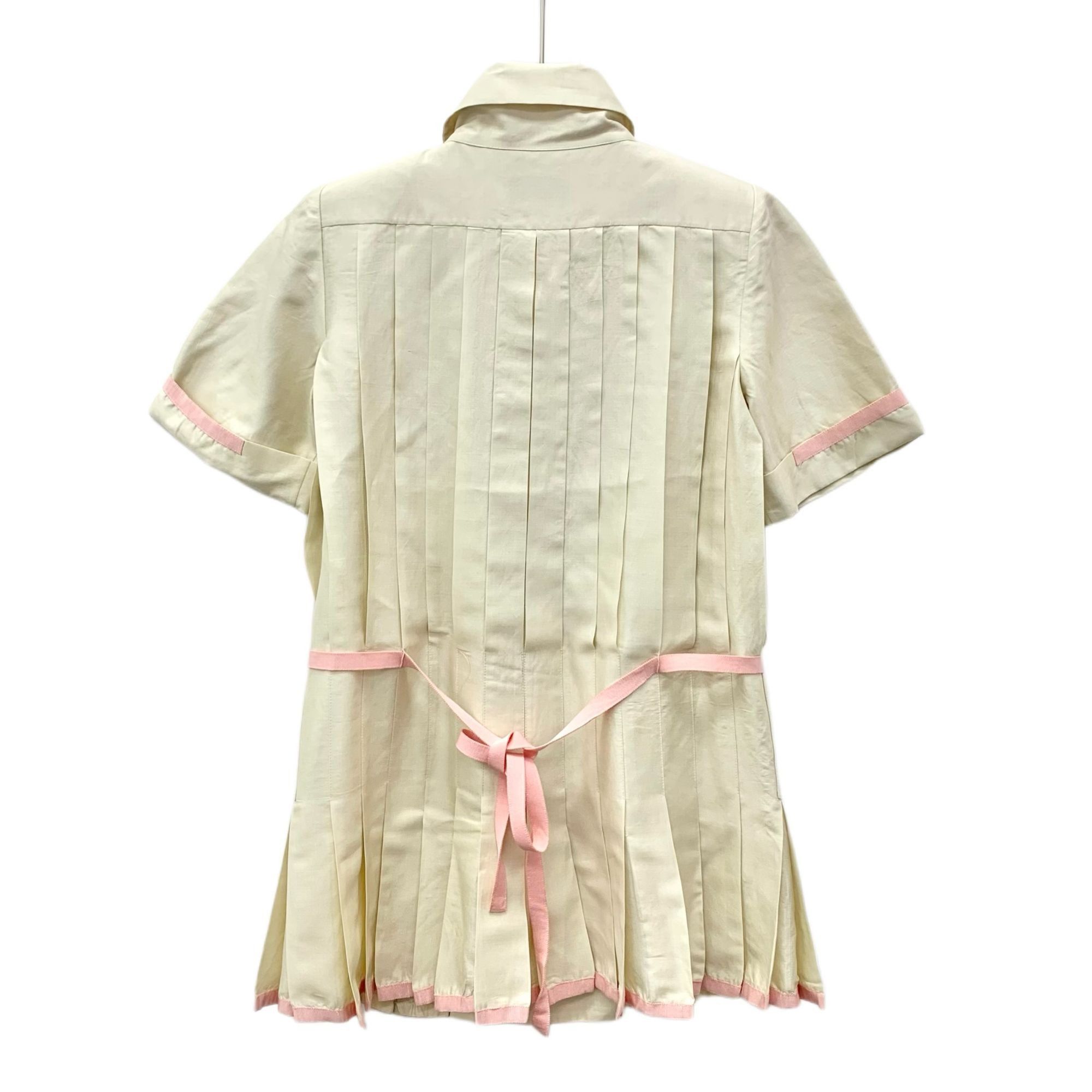 Chanel Chanel Beige Mulberry Silk Pleated Dress W/Pink Trim Double- Size S / US 4 / IT 40 - 8 Thumbnail