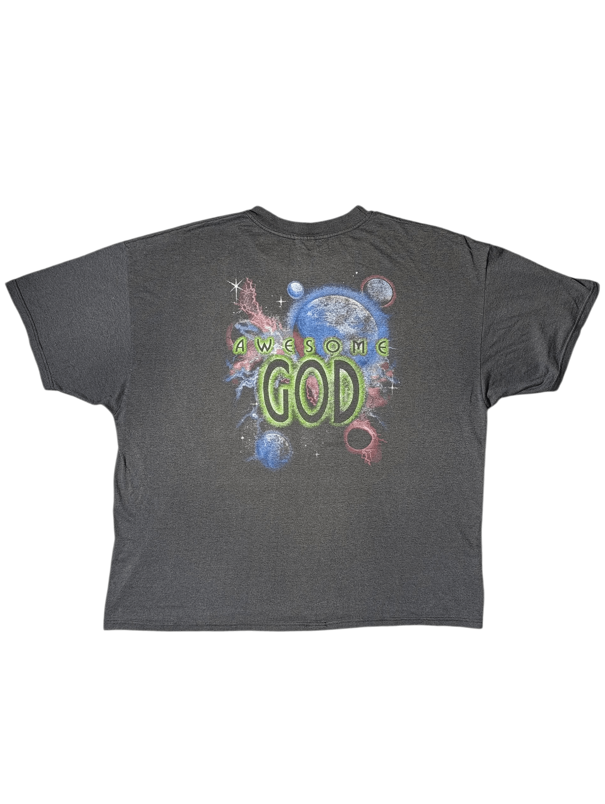 Vintage Vintage Awesome God Outer Space Jesus Faded Black T-shirt Size US XL / EU 56 / 4 - 1 Thumbnail