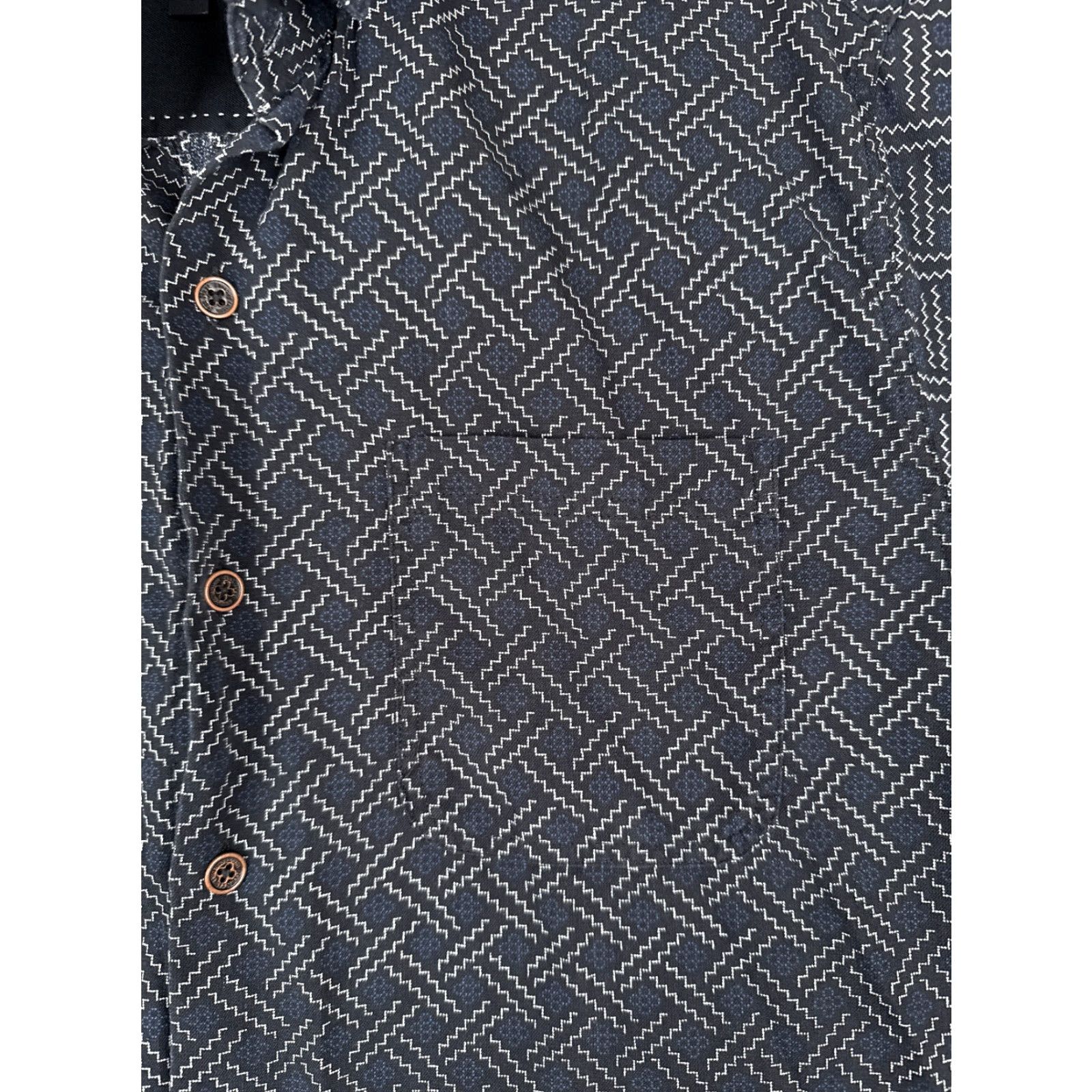 Nat Nast Nat Nast Shirt Adult Medium Blue Basketweave Silk Blend 60s Style Button Pocket Size US M / EU 48-50 / 2 - 6 Thumbnail