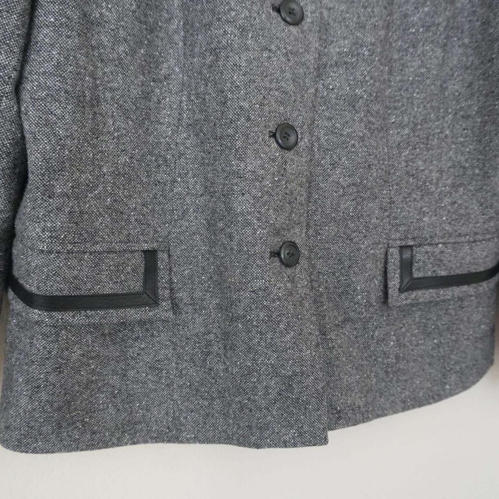 Pendleton Pendleton Jacket Women's 10 Grey Leather Trim Lambs Wool Size L / US 10 / IT 46 - 3 Thumbnail