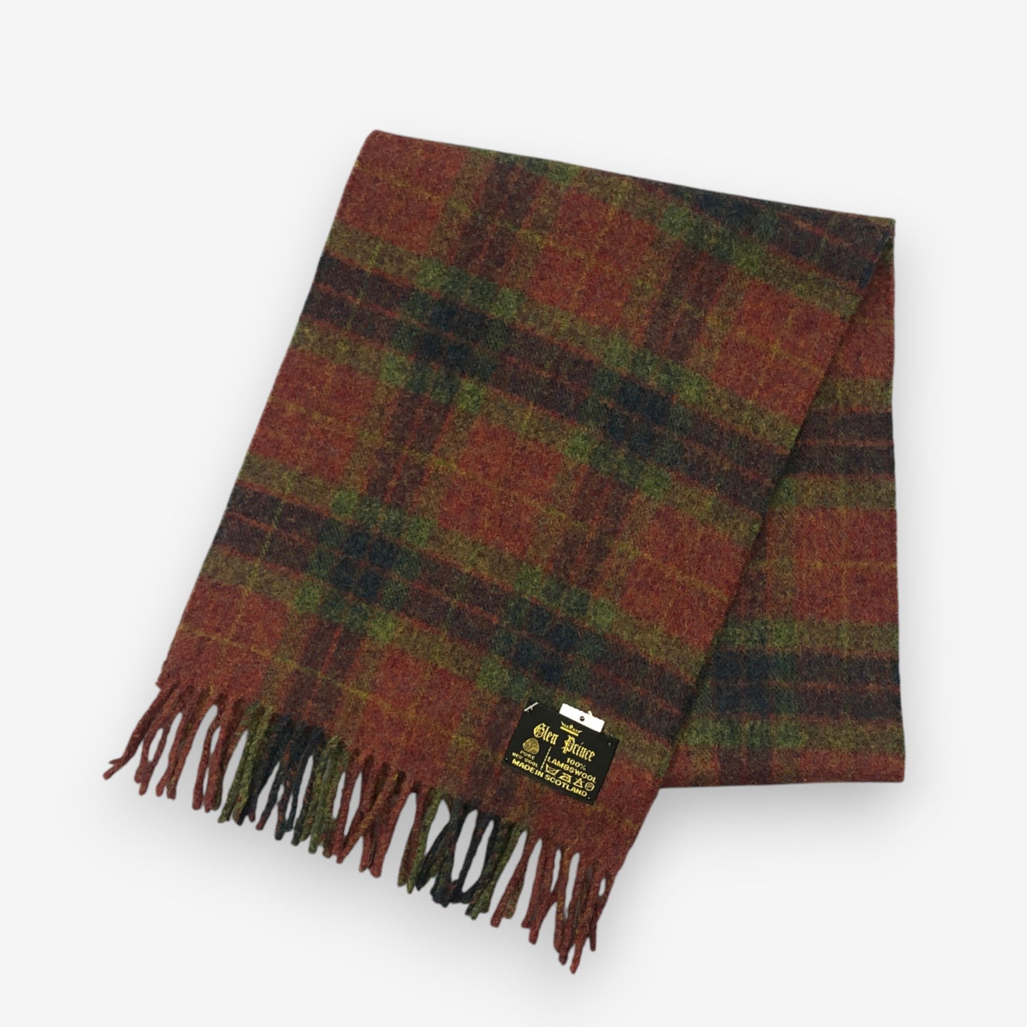 Japanese Brand Vintage Glen Prince Scarf Muffler Wool Plaid Fringe Scarves Size ONE SIZE - 3 Thumbnail