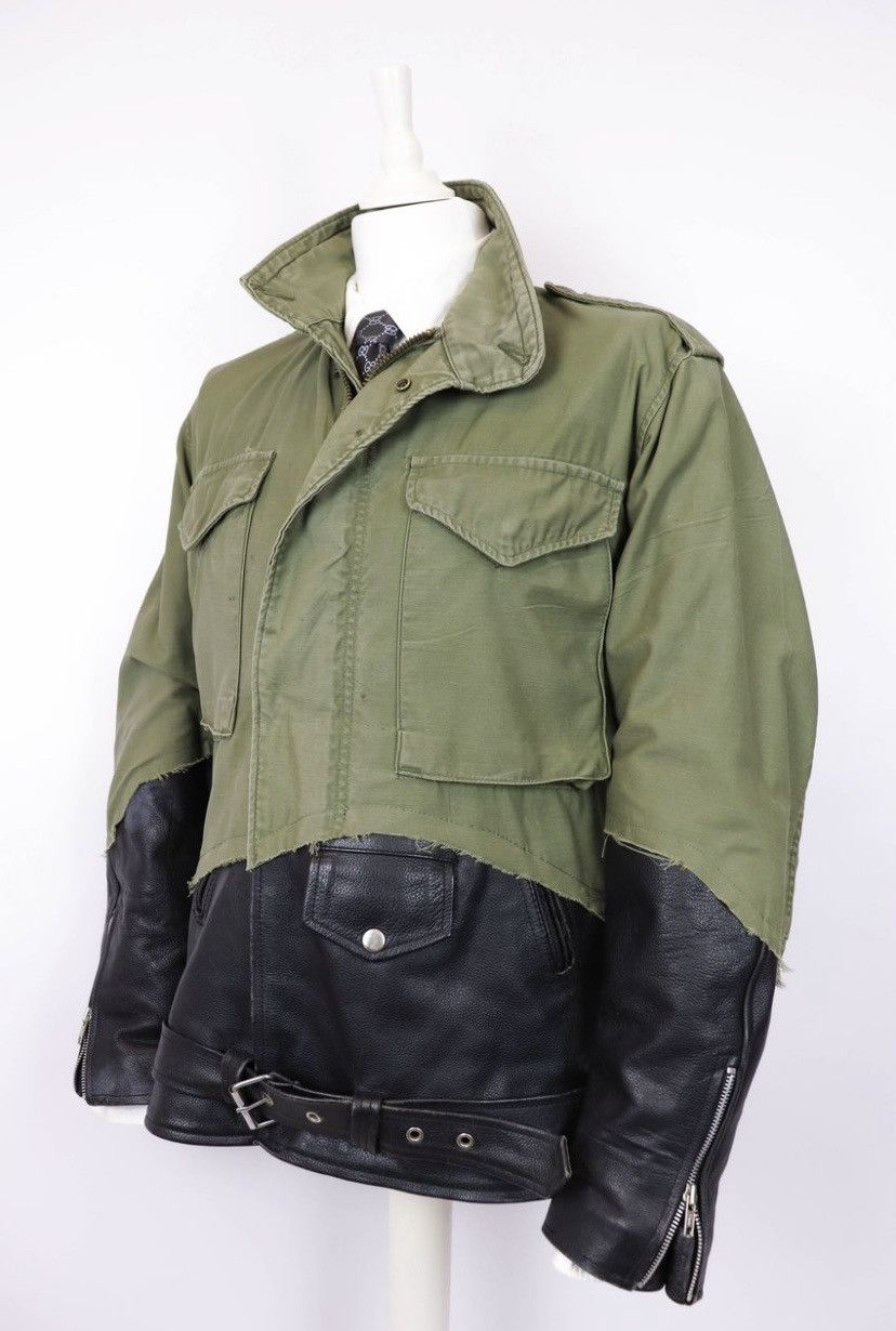 Vintage 1 of 1 vintage army leather jacket hybrid Size US L / EU 52-54 / 3 - 3 Thumbnail