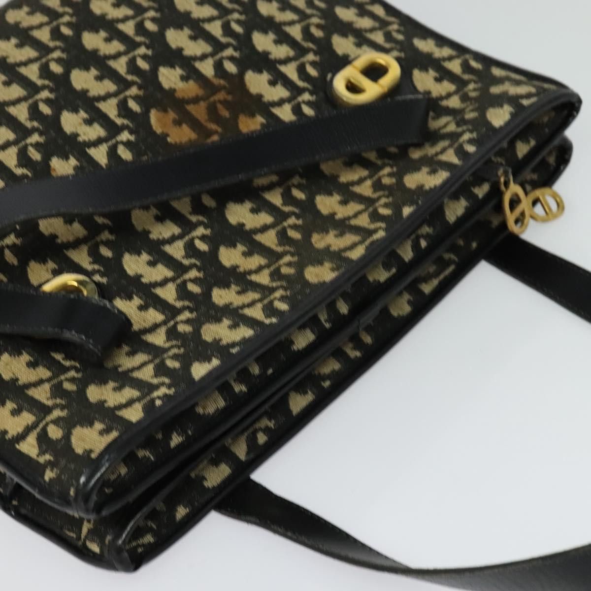 Dior DIOR Trotter Canvas Shoulder Bag Black Gold Size ONE SIZE - 6 Thumbnail