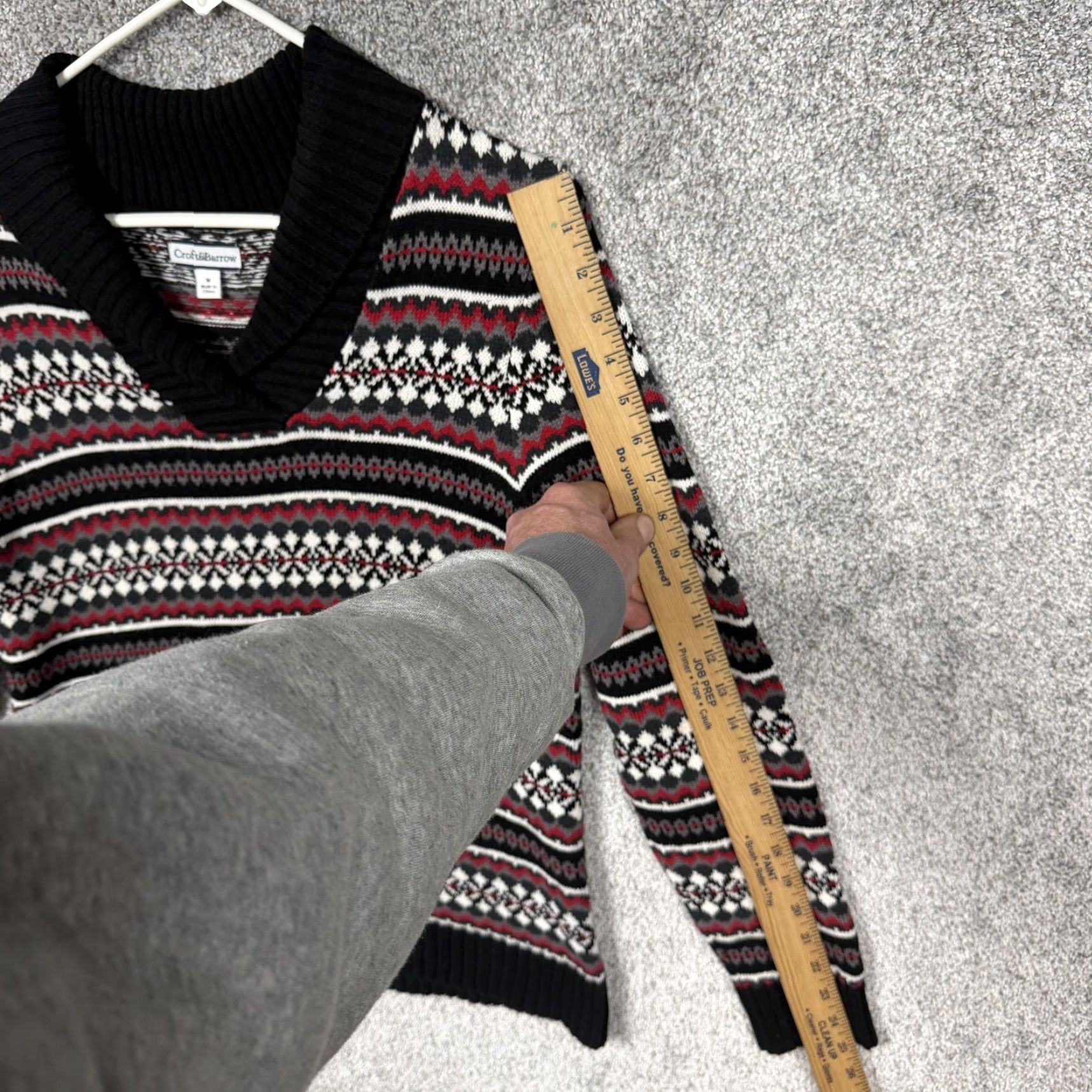 Croft & Barrow Croft & Barrow Sweater Womens M Black Fair Isle V-Neck Nordic Winter Pullover Knit Adults M Black Fair Isle Knit Pullover Sweater Mens Womens Size M / US 6-8 / IT 42-44 - 3 Thumbnail