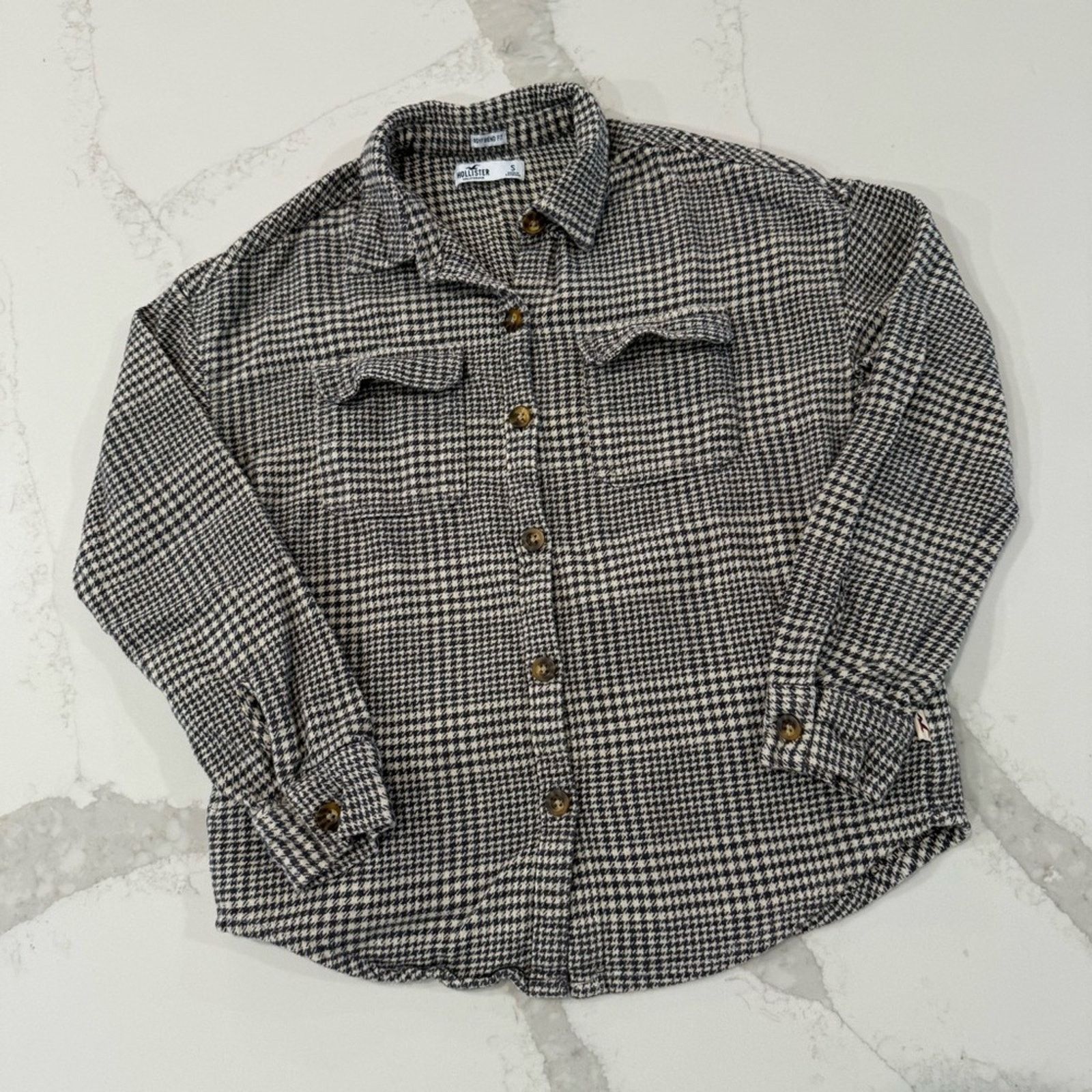 Hollister Hollister BoyfriendFit Houndstooth Flannel Shirt Women Small Size S / US 4 / IT 40 - 2 Thumbnail