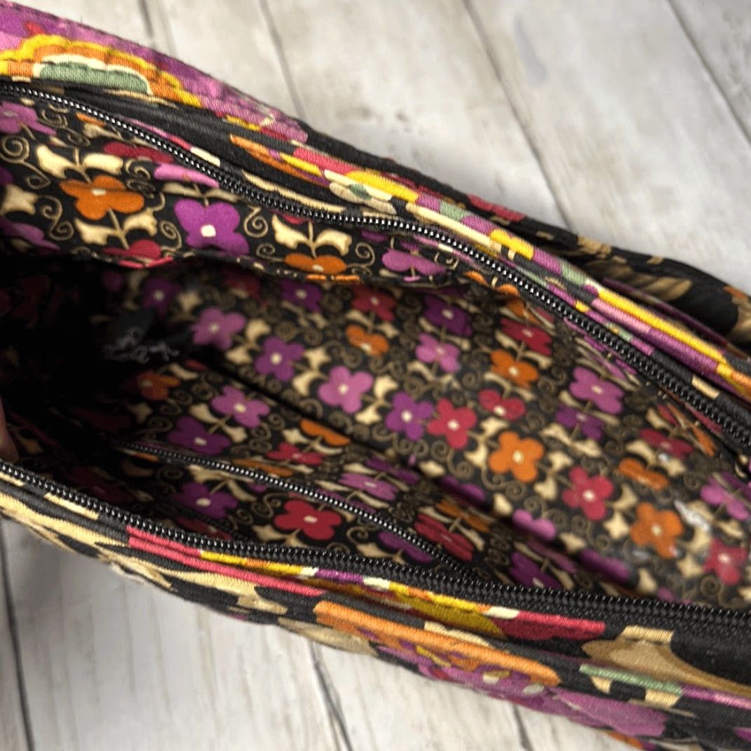 Vera Bradley Vera Bradley Shoulder Bag Women Medium Multicolor Floral Canvas Purse Handbag Black Floral Style:L Shoulder Bag L 3.5” H 7” W 11.5” Size ONE SIZE - 6 Thumbnail