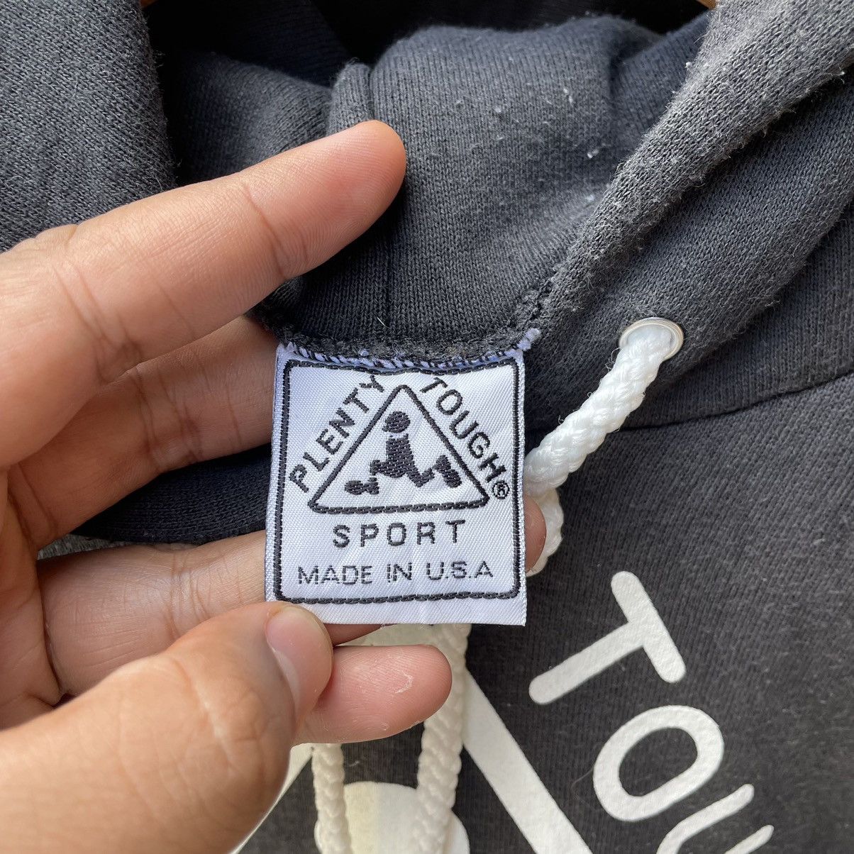 Vintage 🔥Vintage 90s Plenty Tough Big Logo USA Made Pullover Hoodie Size US M / EU 48-50 / 2 - 10 Thumbnail