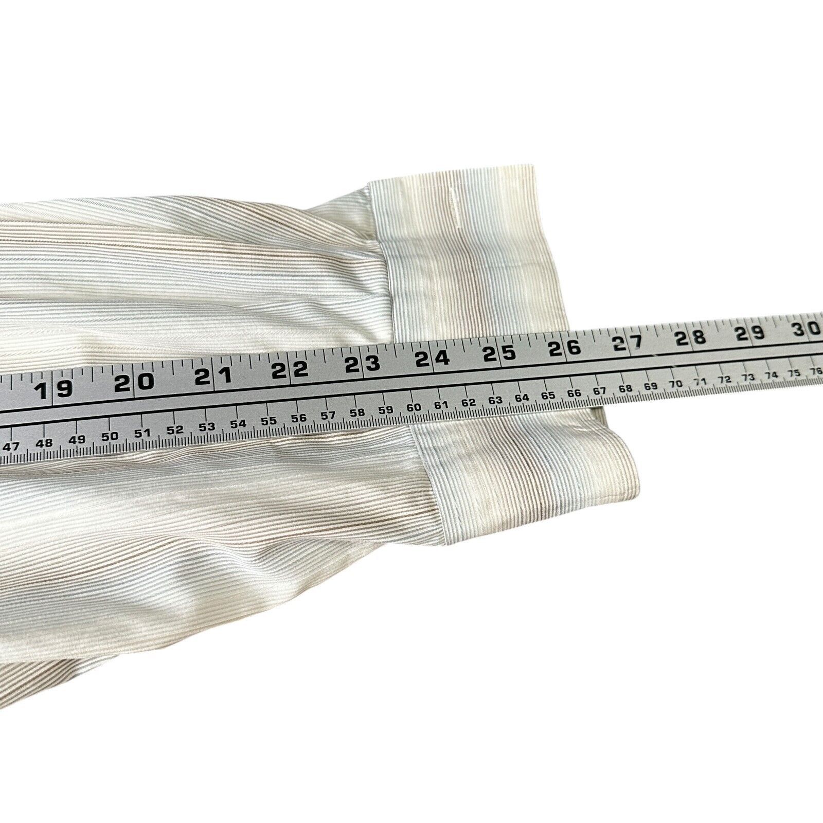 The Unbranded Brand Marol Bolgna Dress Shirt Mens 43 17 Cream Blue Brown Striped Size US L / EU 52-54 / 3 - 10 Thumbnail