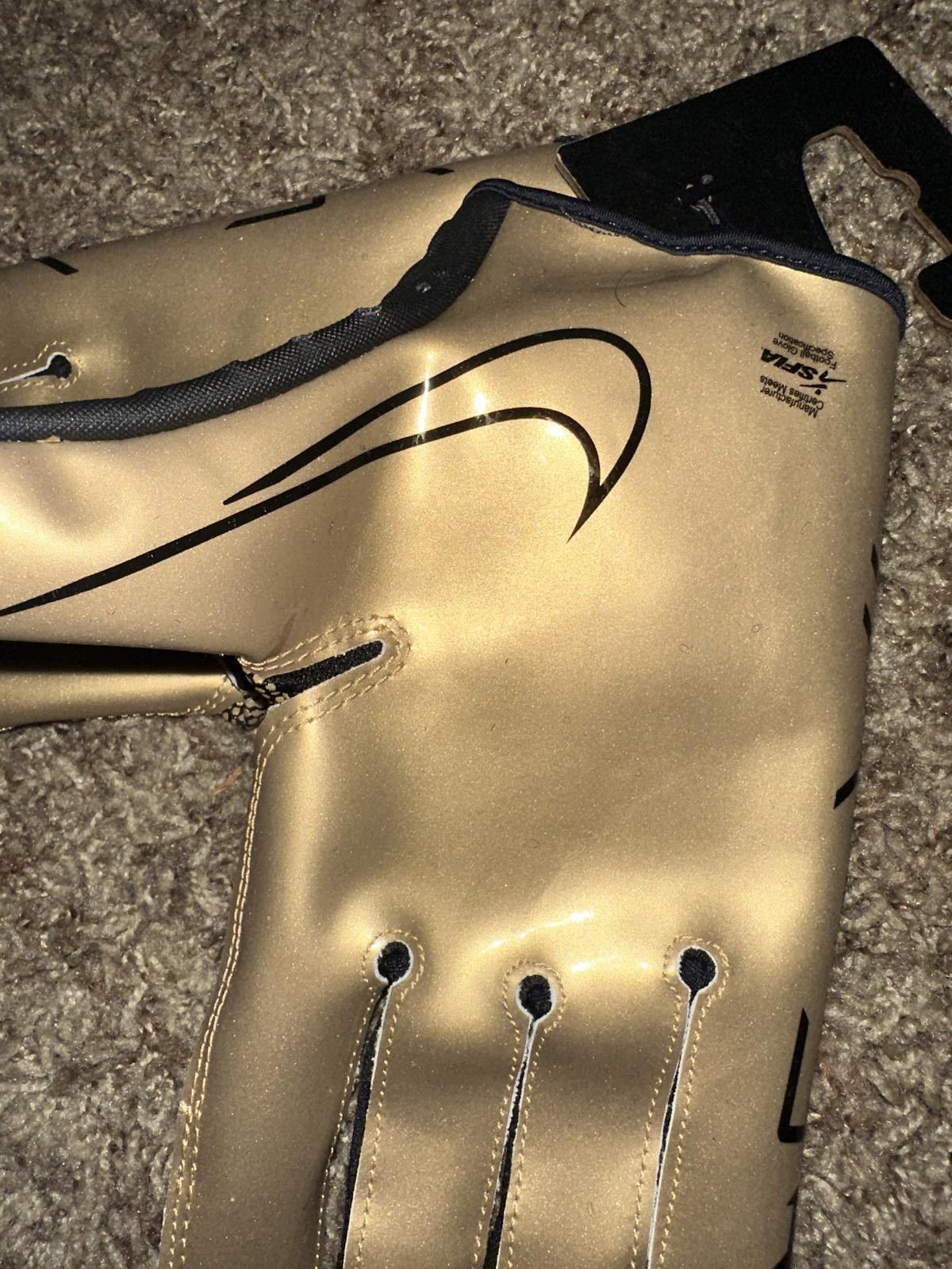 Nike Nike Vapor Jet 7.0 Football Gloves Black Gold Size ONE SIZE - 6 Thumbnail