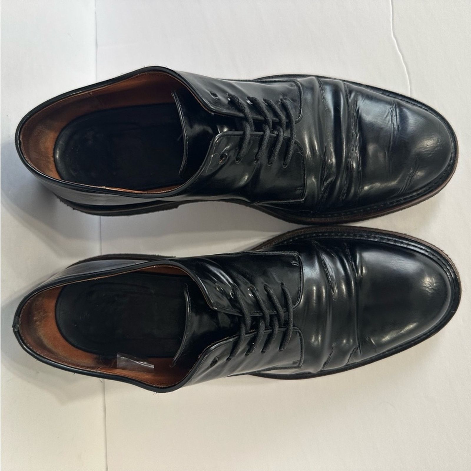 Dries Van Noten 90s style Black Patent Leather Oxford Shoes EU 37.5 Platform Size US 7.5 / IT 37.5 - 10 Thumbnail