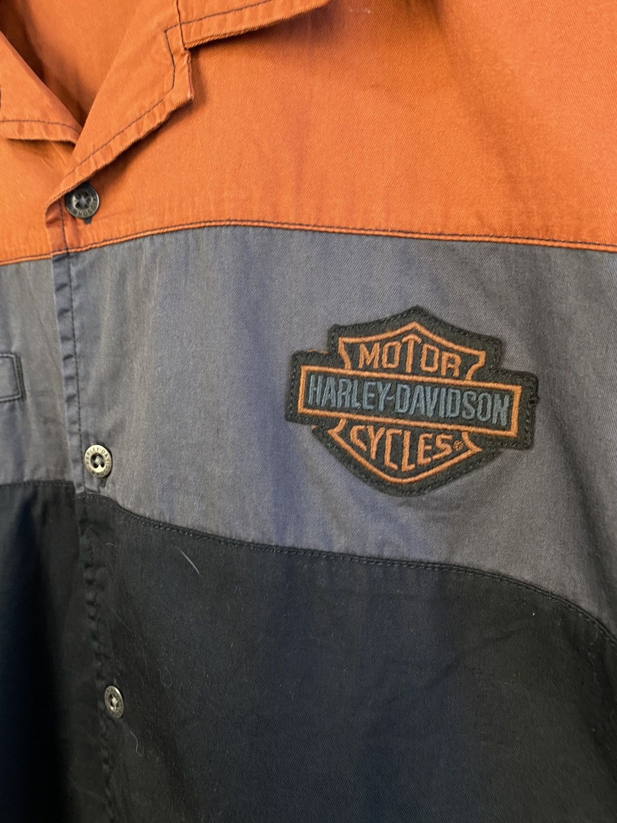 Harley Davidson HARLEY DAVIDSON Shirt Button Up Vintage Size US XL / EU 56 / 4 - 3 Thumbnail
