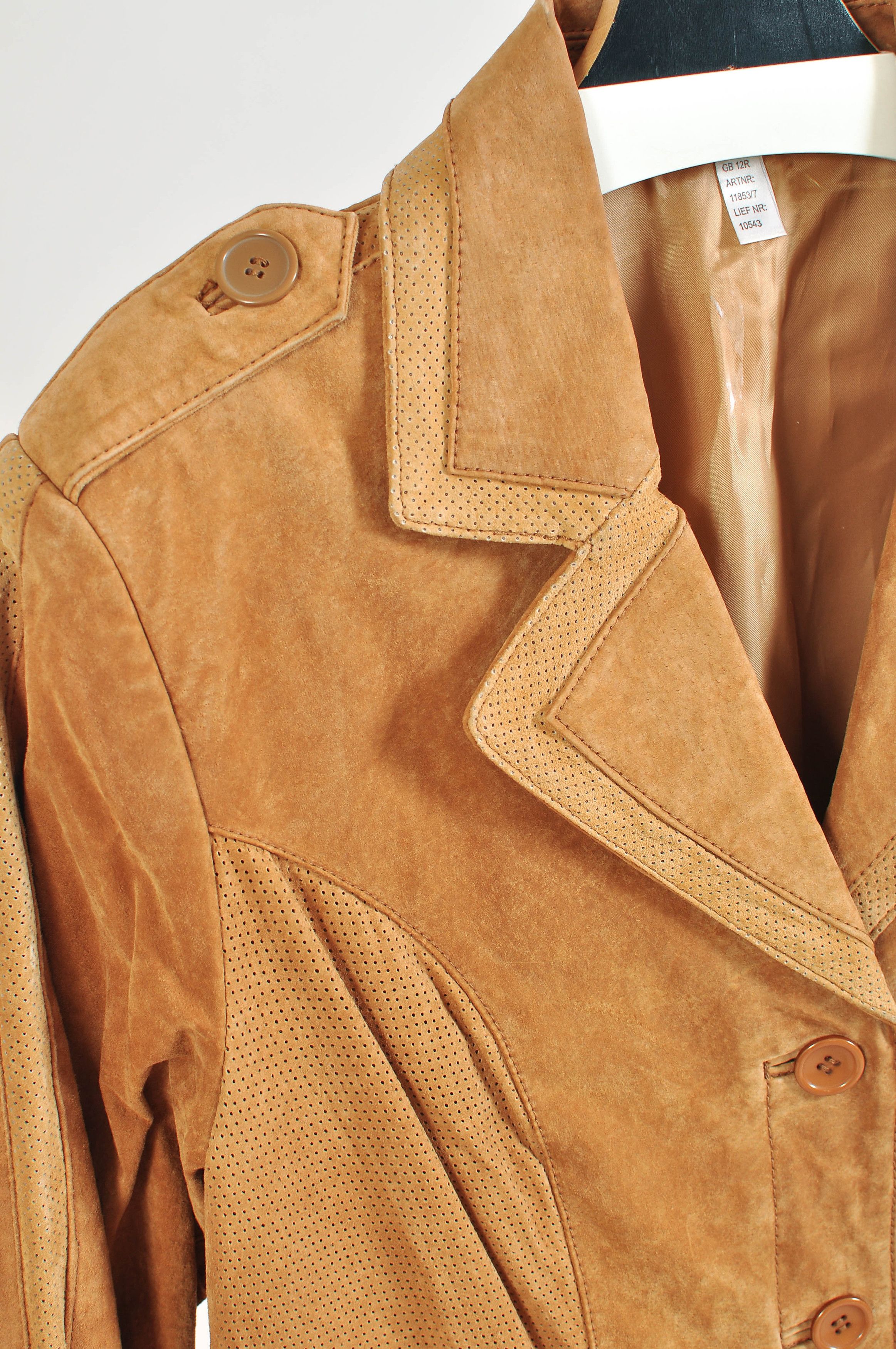 Other Vintage 00s Suede Leather Blazer Coat Size M / US 6-8 / IT 42-44 - 2 Thumbnail