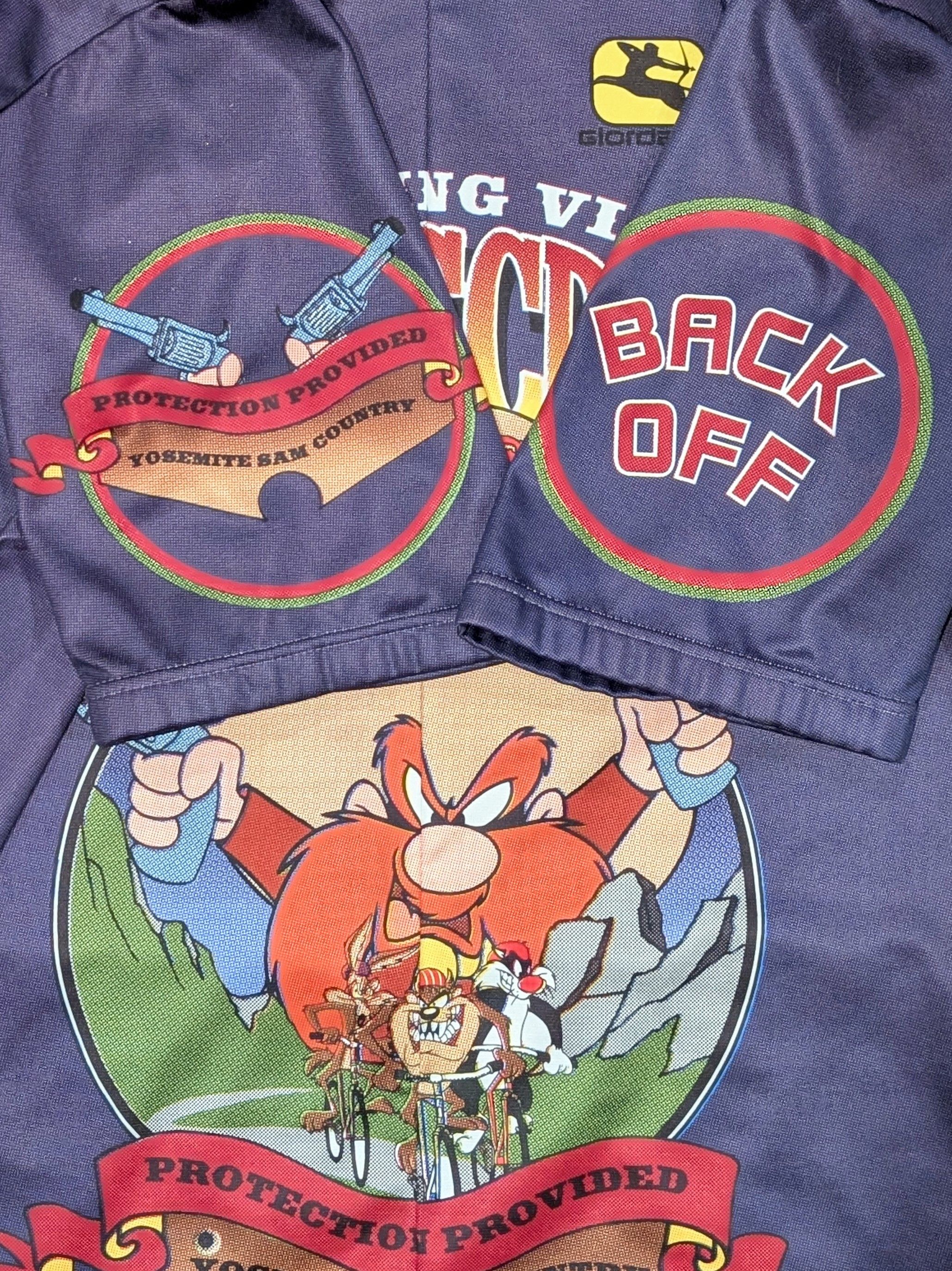 Warner Bros Vintage Giordana Yosemite Sam cycling shirt jersey Size US L / EU 52-54 / 3 - 4 Thumbnail