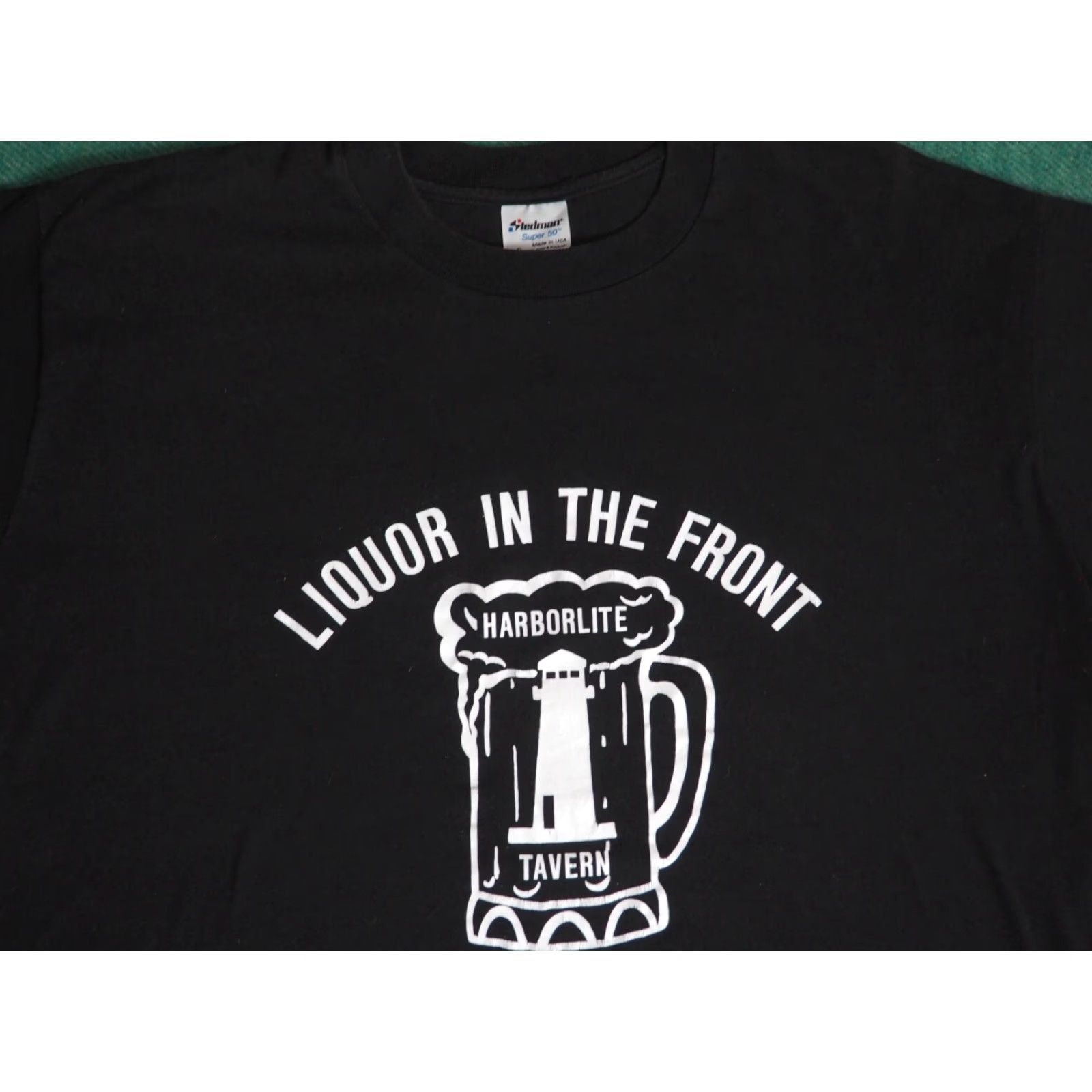 Vintage VTG 80s Stedman Harborlite Tavern Pub Bar WA Poker USA Black Tee Shirt L Mens Graphic Tee Vintage 1980s Grunge Size US L / EU 52-54 / 3 - 3 Thumbnail