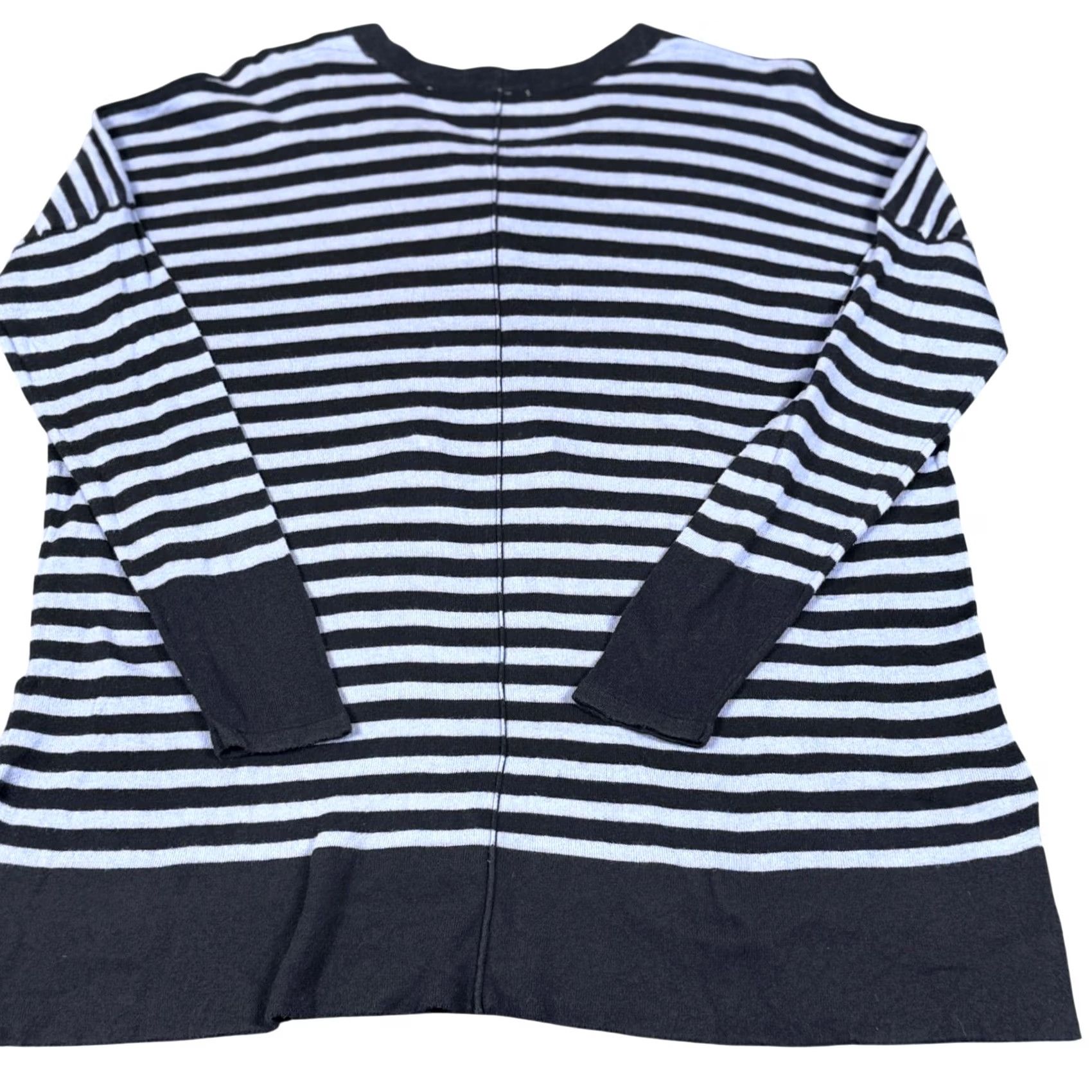 Vintage Dana Buchman Sweater Knit Relaxed Fit V Neck Lace Up Striped Tunic Medium Womens Size M / US 6-8 / IT 42-44 - 3 Thumbnail