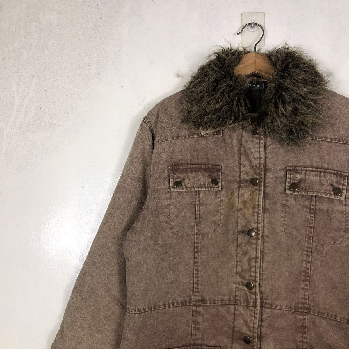 Japanese Brand 📌LONG BIKET JACKET PARKA DESIGN ICY MINK FUR COLLAR Size US L / EU 52-54 / 3 - 10 Thumbnail