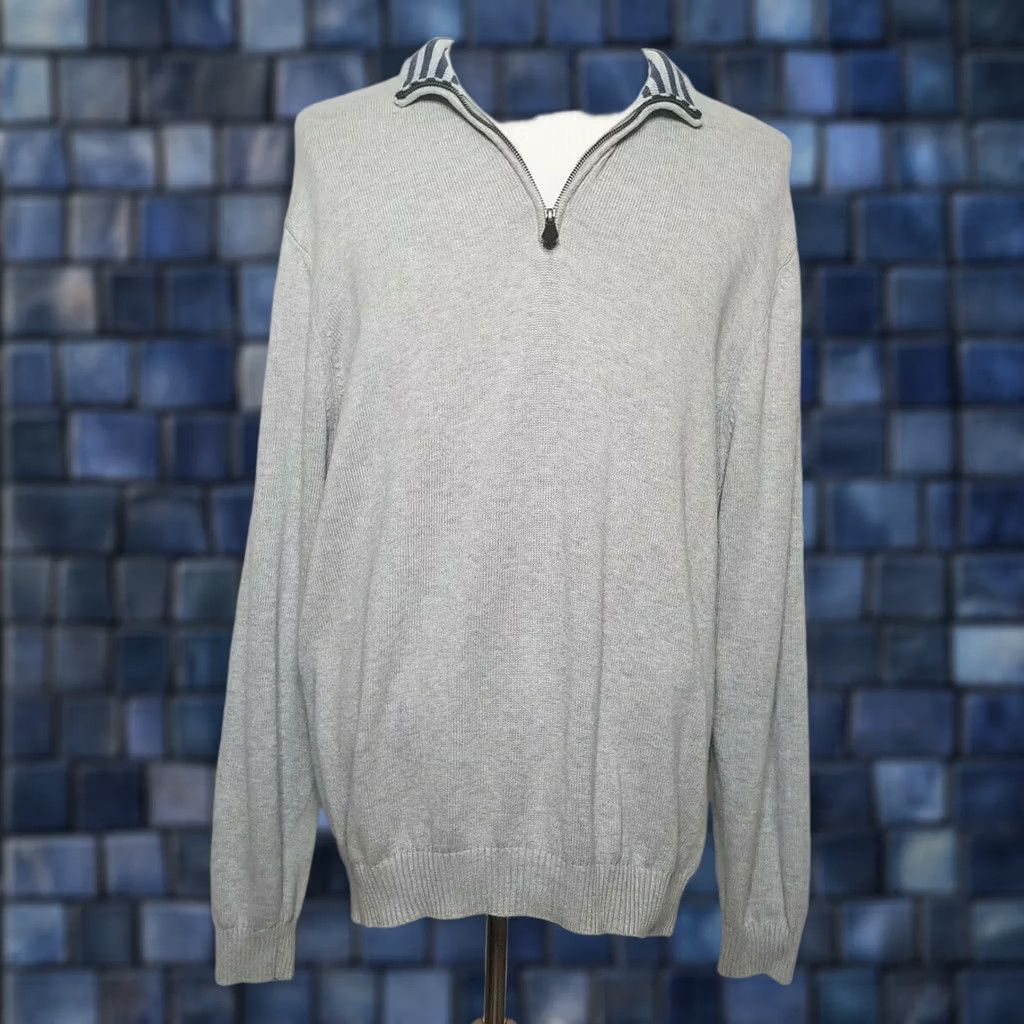 Brooks Brothers Brooks Brothers Mens XL Sweater 1/4 Zip Pullover Supima Cotton Gray Long Sleeve Size US XL / EU 56 / 4 - 1 Thumbnail