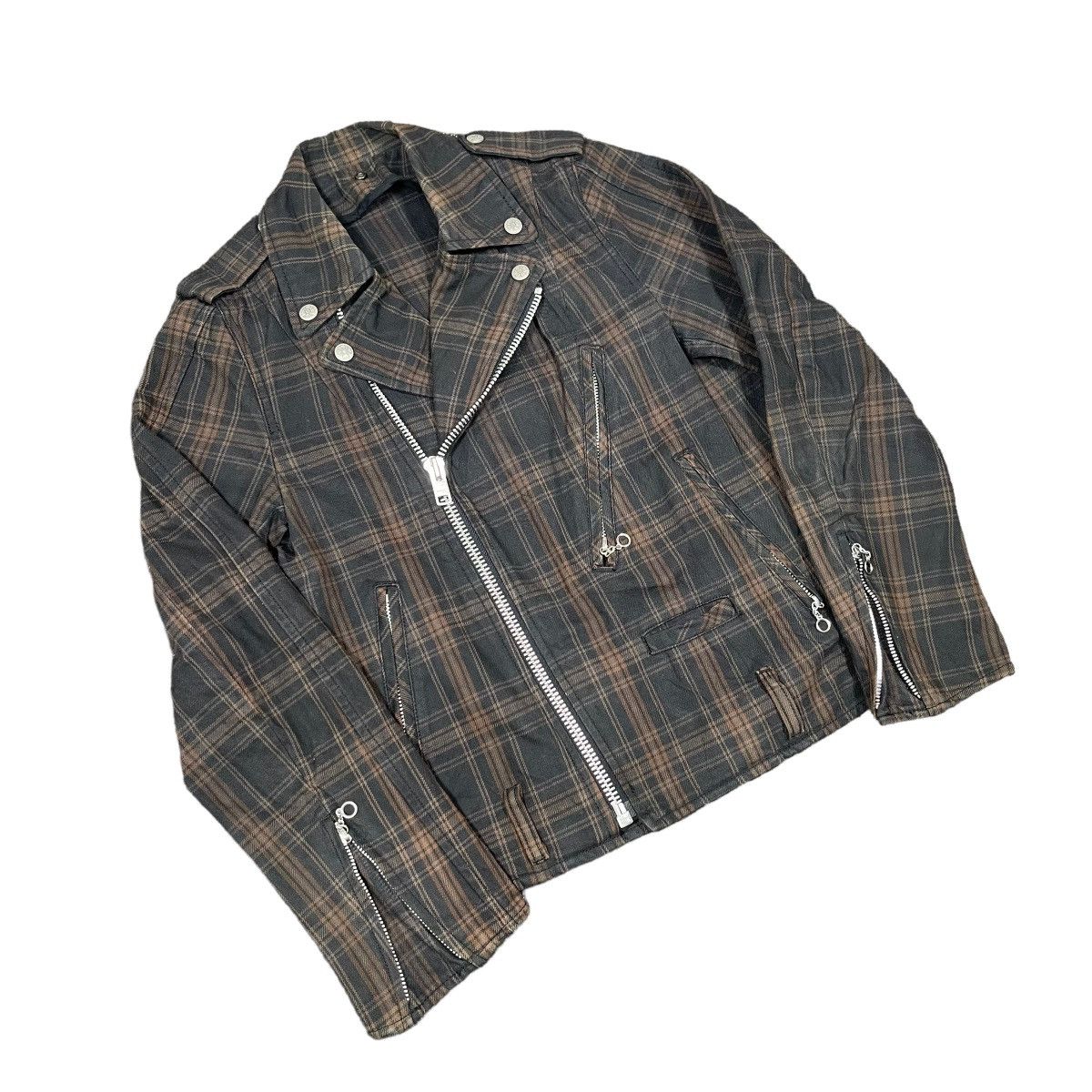 If Six Was Nine × PPFM × Tornado Mart Ozone Rocks Punk Grunge Skinhead Flannel Biker Jacket Size US S / EU 44-46 / 1 - 2 Thumbnail