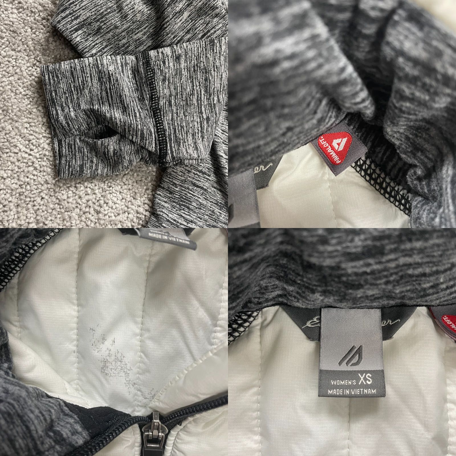 Eddie Bauer Eddie Bauer Hoodie Jacket Women XS White Gray Full Zip Thumbhole Hike Prima Loft Size XS / US 0-2 / IT 36-38 - 8 Thumbnail