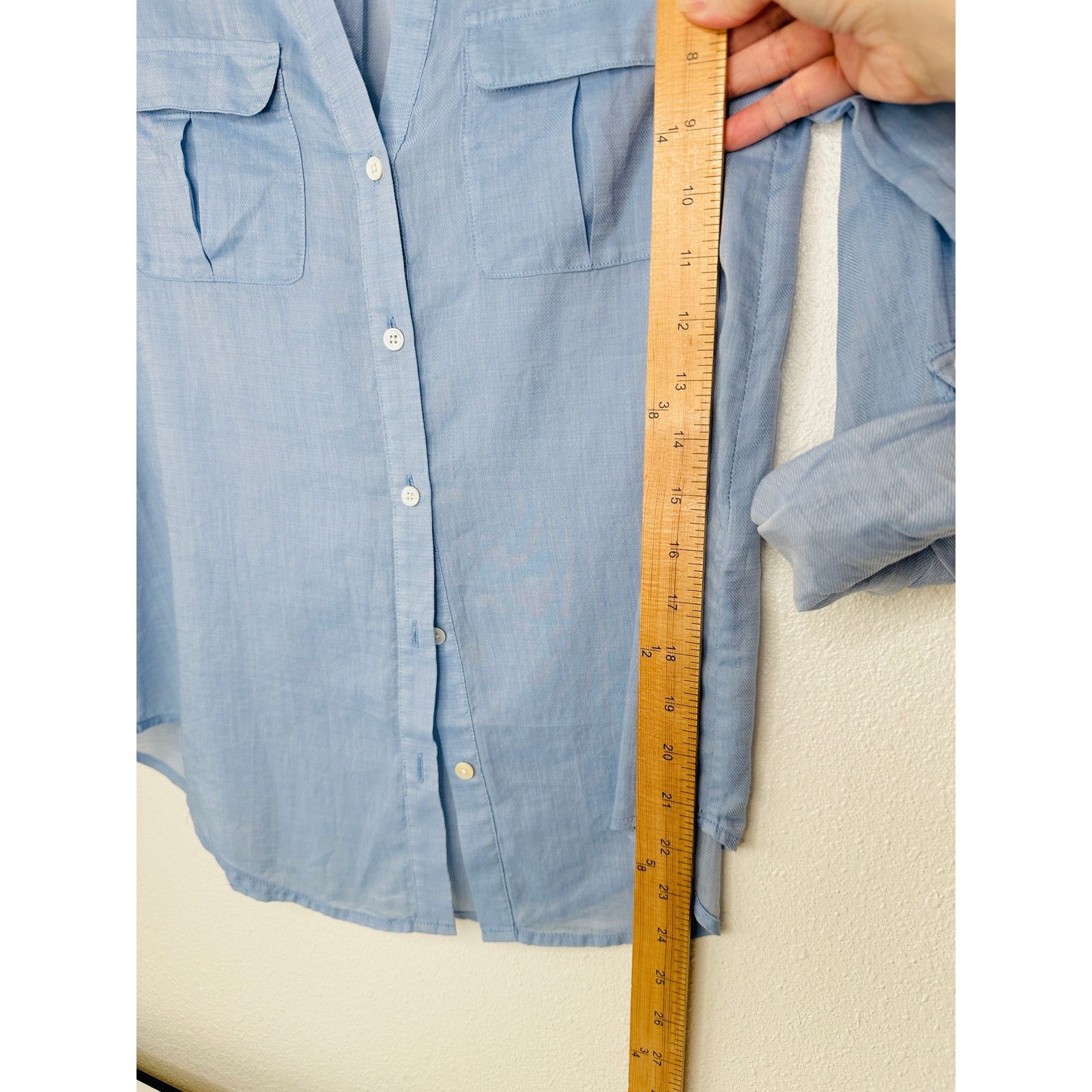 Joie Joie Blue Button Front Pocketed Roll Tab Denim Shirt XXS Size XXS / US 00 / IT 34 - 9 Thumbnail