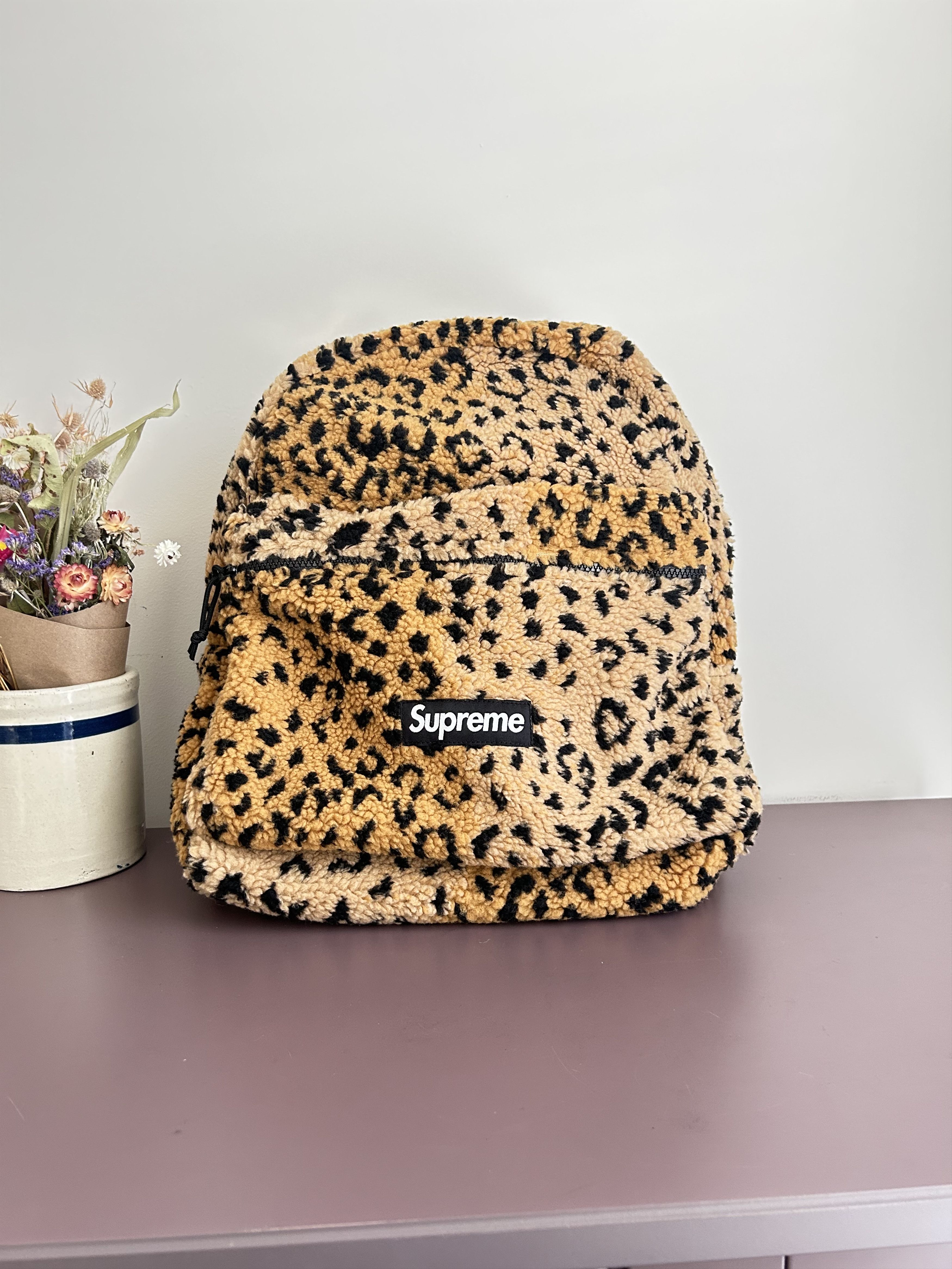Supreme Leopard Fleece Backpack | Grailed