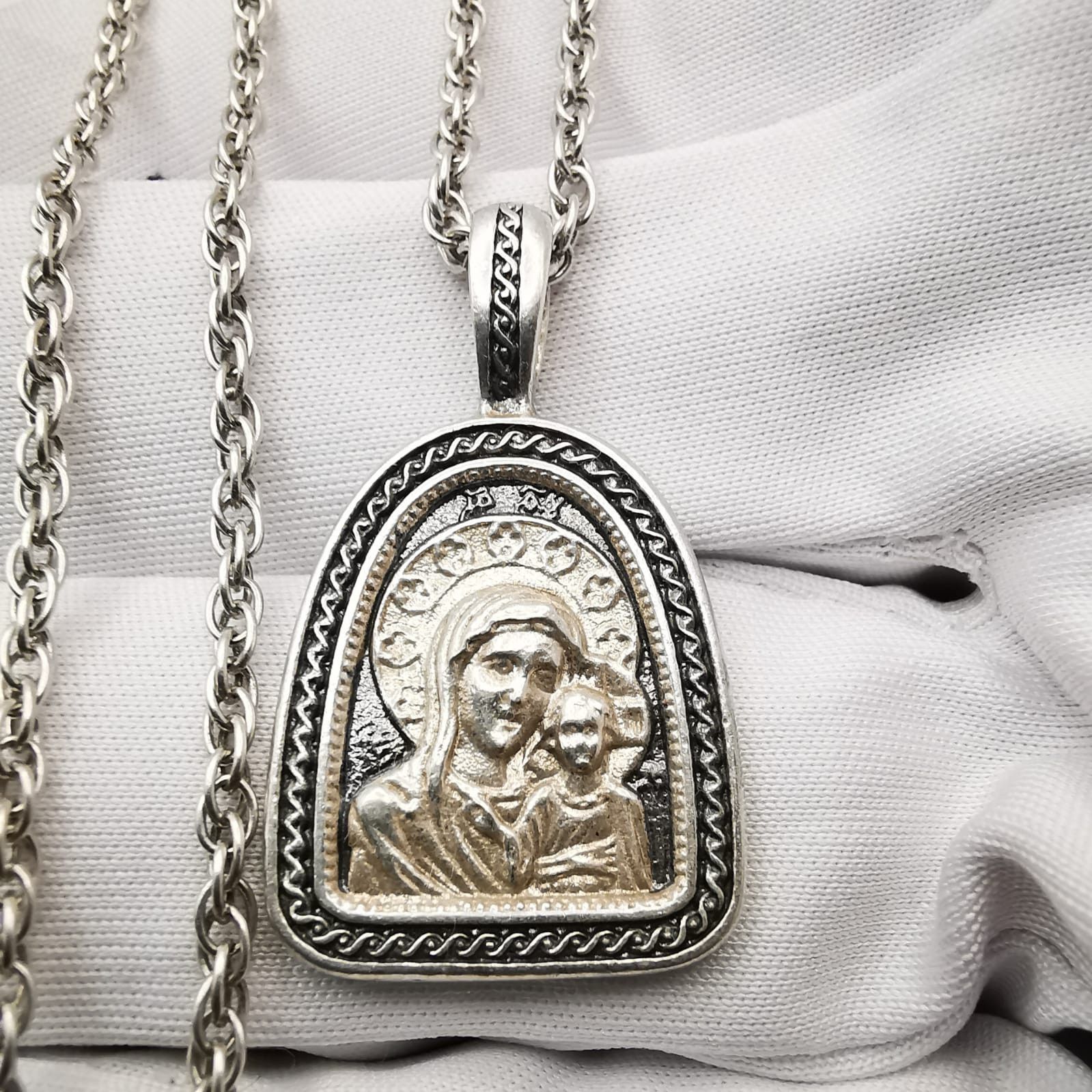 Sterling Silver Vintage Icon Sterling Silver 925 Virgin Mary Chain 11,3 g Size ONE SIZE - 7 Thumbnail