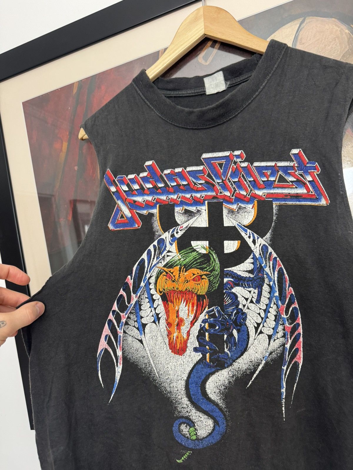 Band Tees Judas Priest Vintage 90s Distressed Sleeveless Tee Band Tour Size US L / EU 52-54 / 3 - 3 Thumbnail