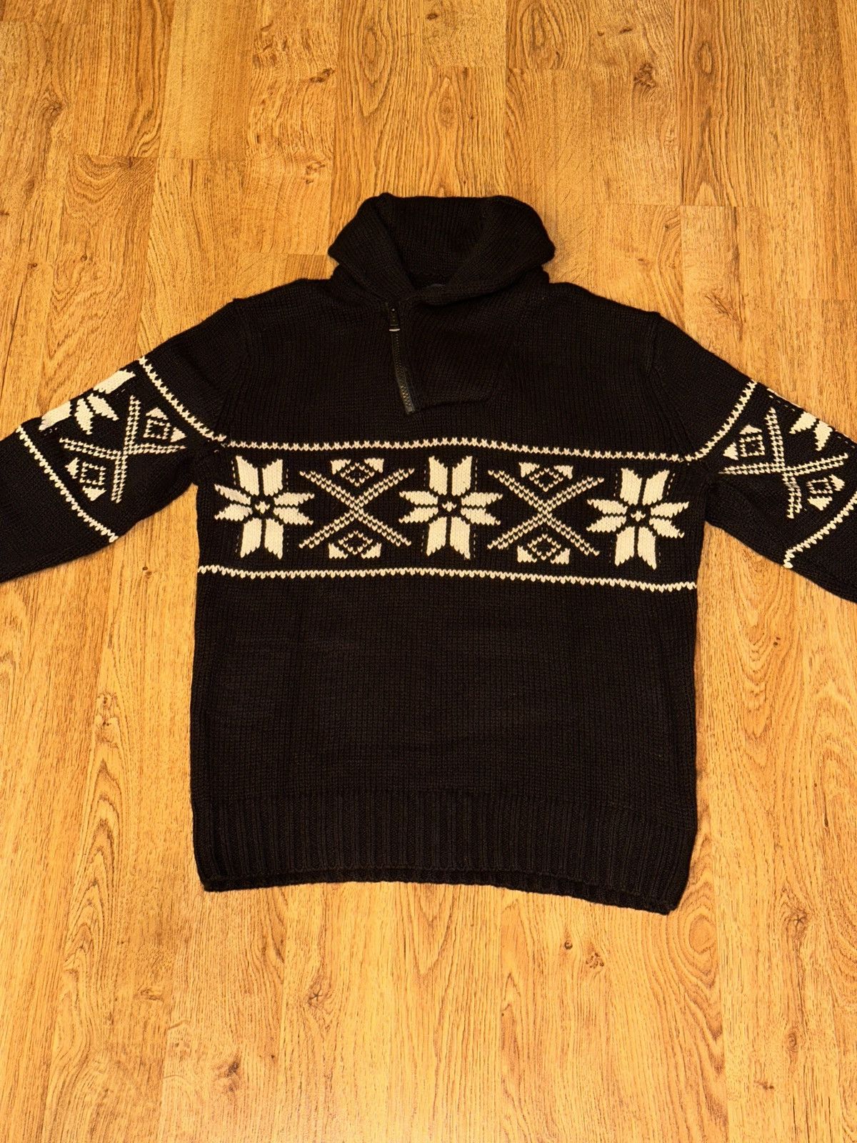 POLO Ralph Lauren QuarterZip Sweater Nordic Fair Isle Shawl