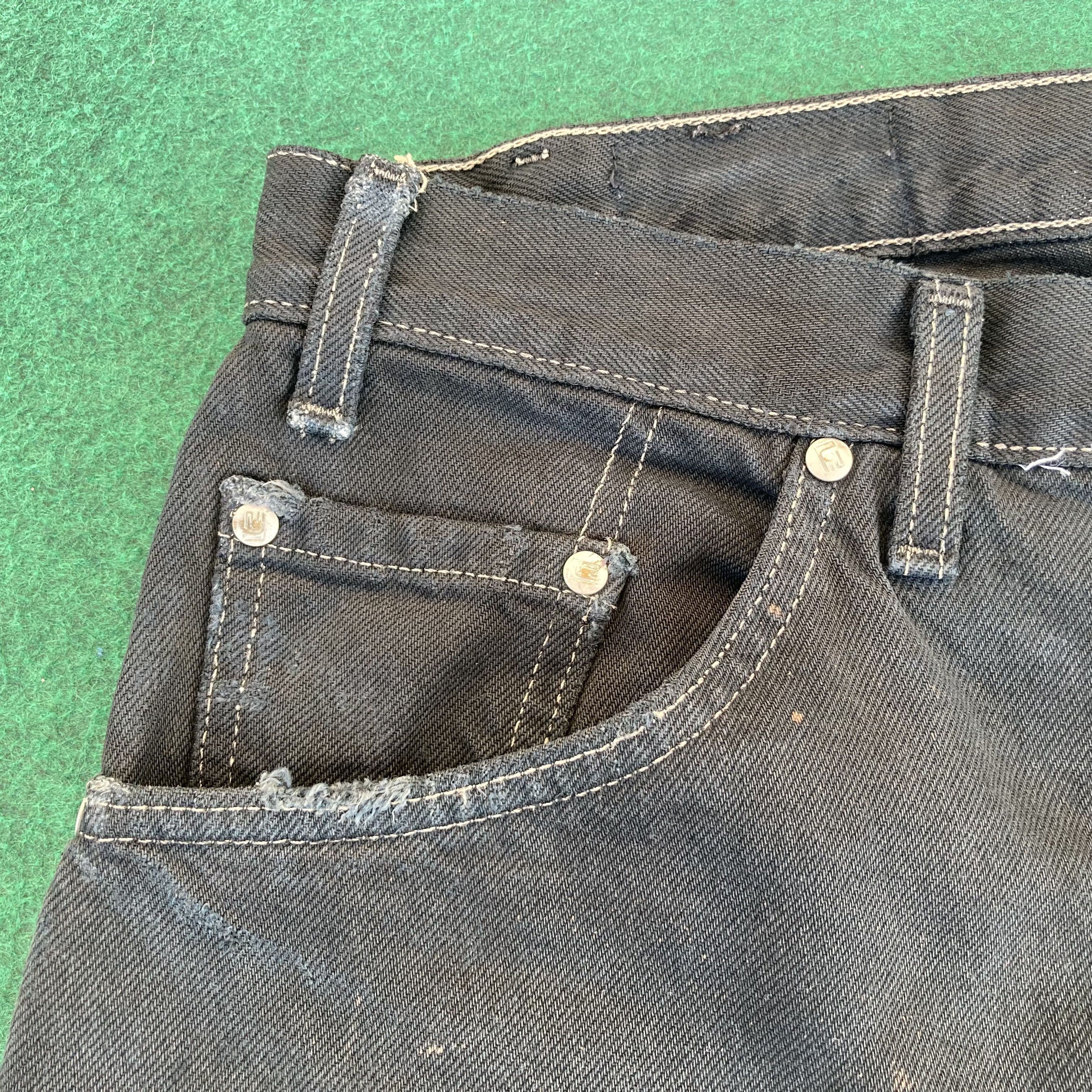 Levi's × Vintage Vtg Levis Baggy L2 Fit Short Jorts Distressed Ripped Jeans Size US 35 - 4 Thumbnail