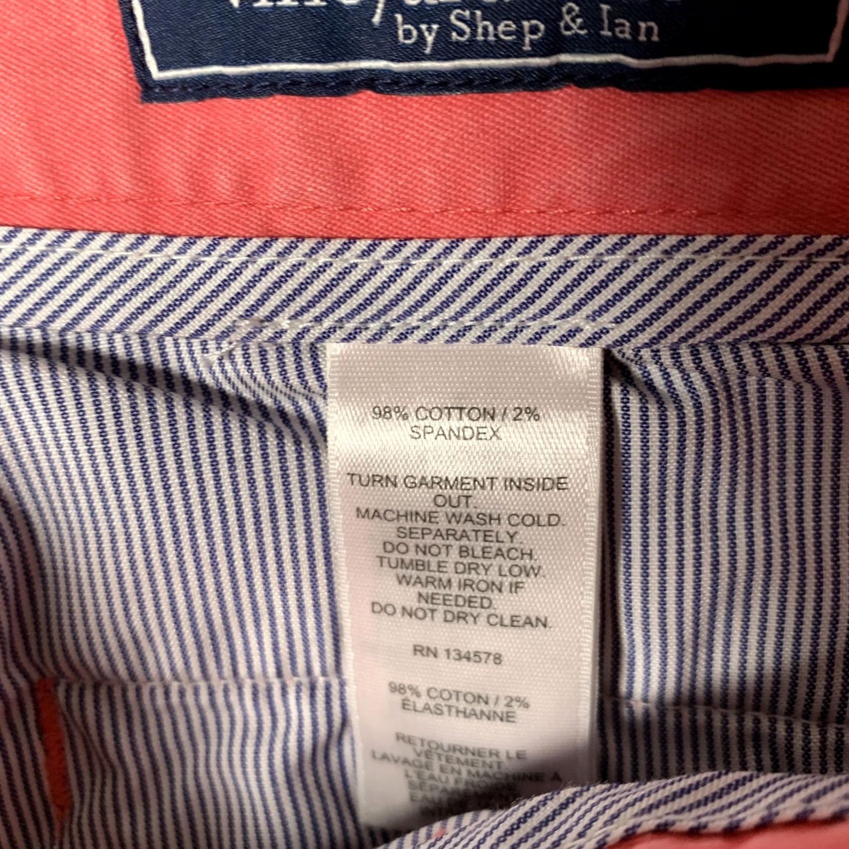 Vineyard Vines Vineyard Vines Shorts Mens 35 Pink Chino Stretch Flat Front Casual Summer Size US 35 - 5 Thumbnail