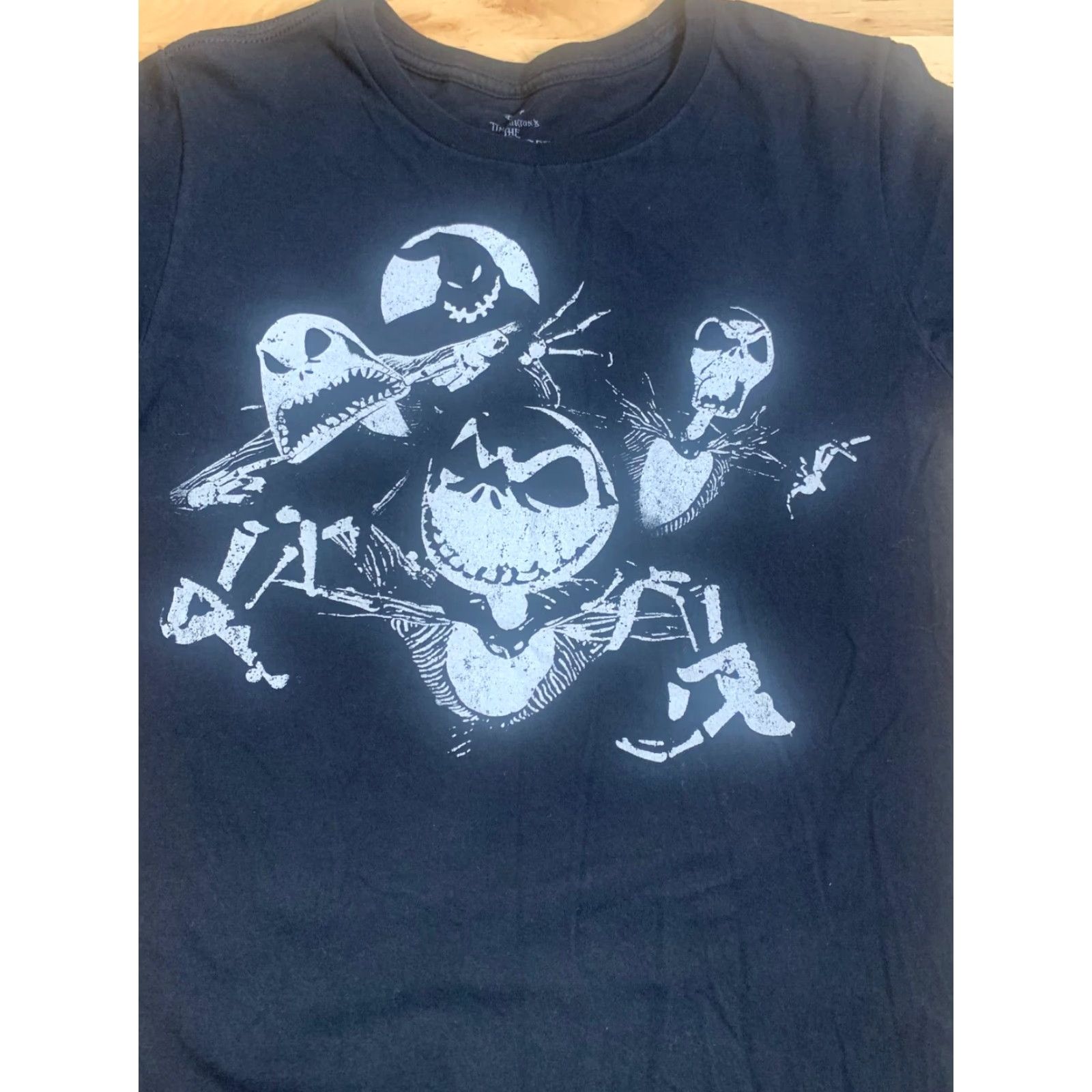 Disney Tim Burton’s The Nightmare Before Christmas Black T Shirt Disney Shirt Men S Crew Neck Jack Skellington Graphic Cotton Size US S / EU 44-46 / 1 - 2 Thumbnail