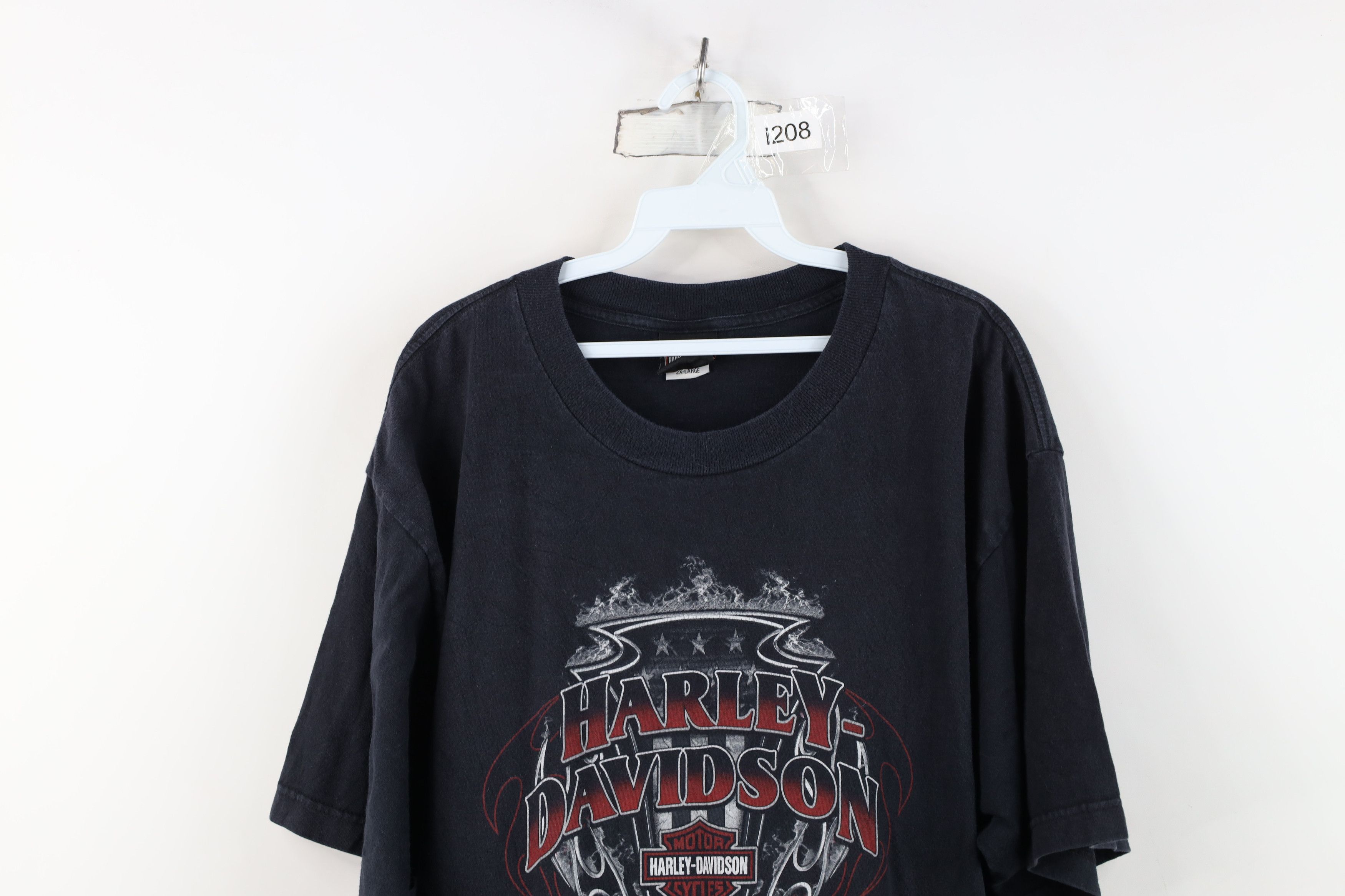 Harley Davidson Vintage Y2K Harley Davidson Fire Flames T-Shirt Black USA Size US XXL / EU 58 / 5 - 2 Thumbnail