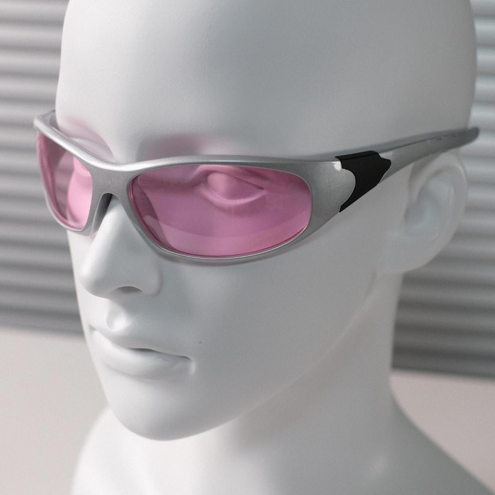 Japanese Brand Vintage Y2k Avant Garde Futuristic Sliver Pink Sunglasses Size ONE SIZE - 5 Thumbnail