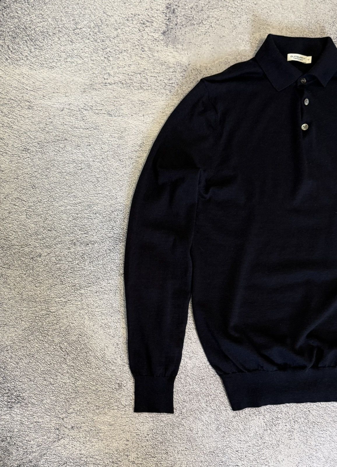 Suitsupply Suitsupply Merino Wool Polo Sweater M Fine Knit Long Sleeve Size US M / EU 48-50 / 2 - 7 Thumbnail