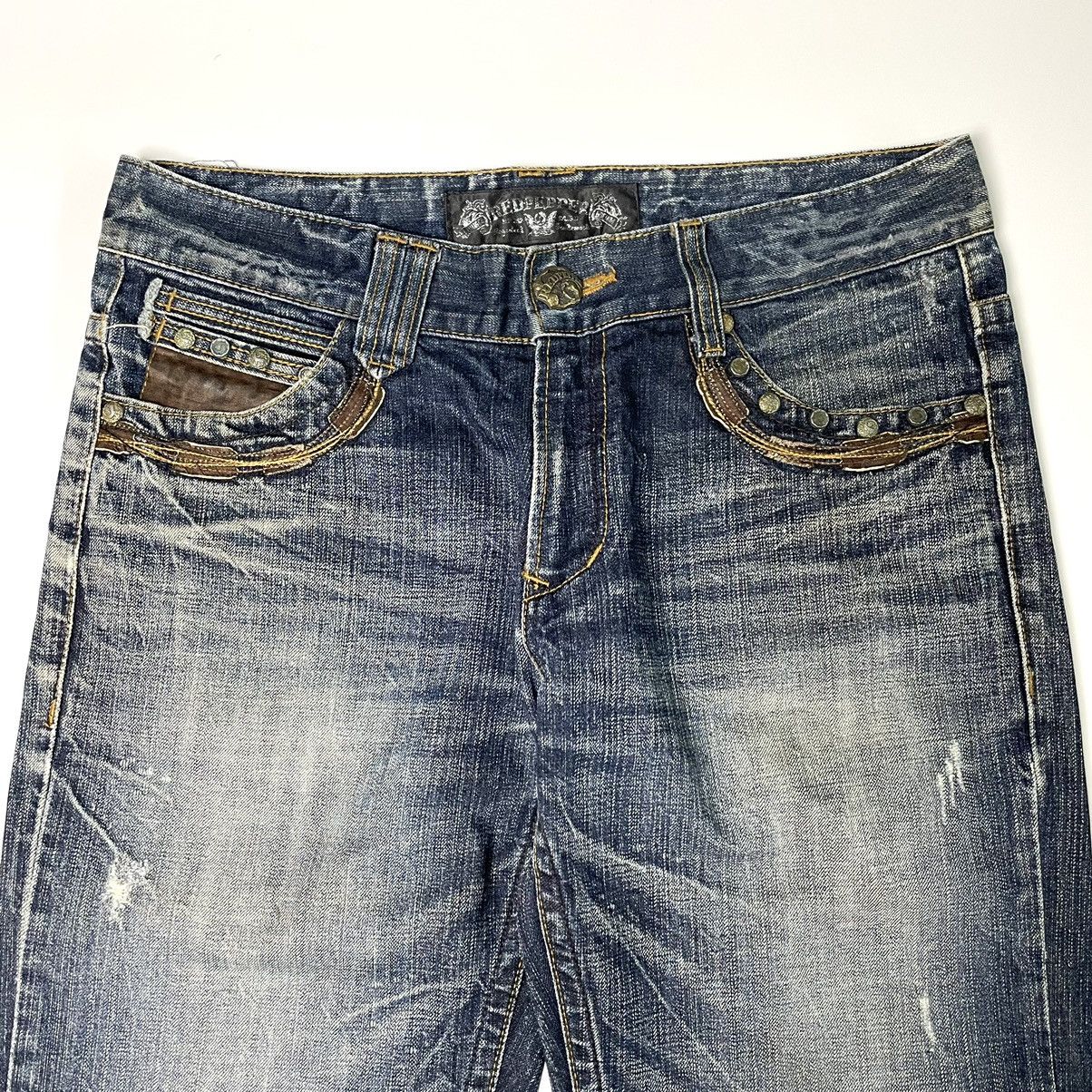 If Six Was Nine Red Pepper Studded Angle Wings Distressed Jeans Size US 32 / EU 48 - 4 Thumbnail