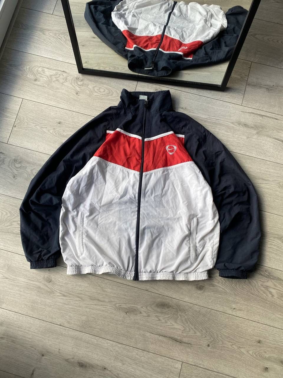 Vintage Nike Swoosh Nylon Olympic Zip-up Jacket L Y2K