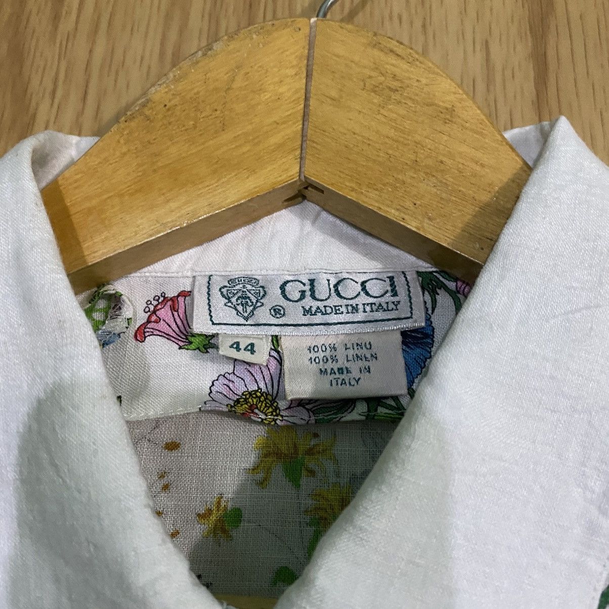 Gucci Vintage Gucci Floral Linen Shirt Women Size M / US 6-8 / IT 42-44 - 4 Thumbnail