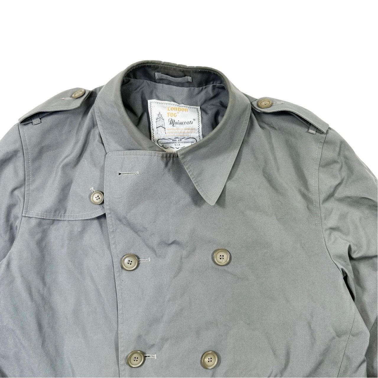 Vintage Vintage 90s London Fog Grey Button Up Trenchcoat Size US S / EU 44-46 / 1 - 2 Thumbnail