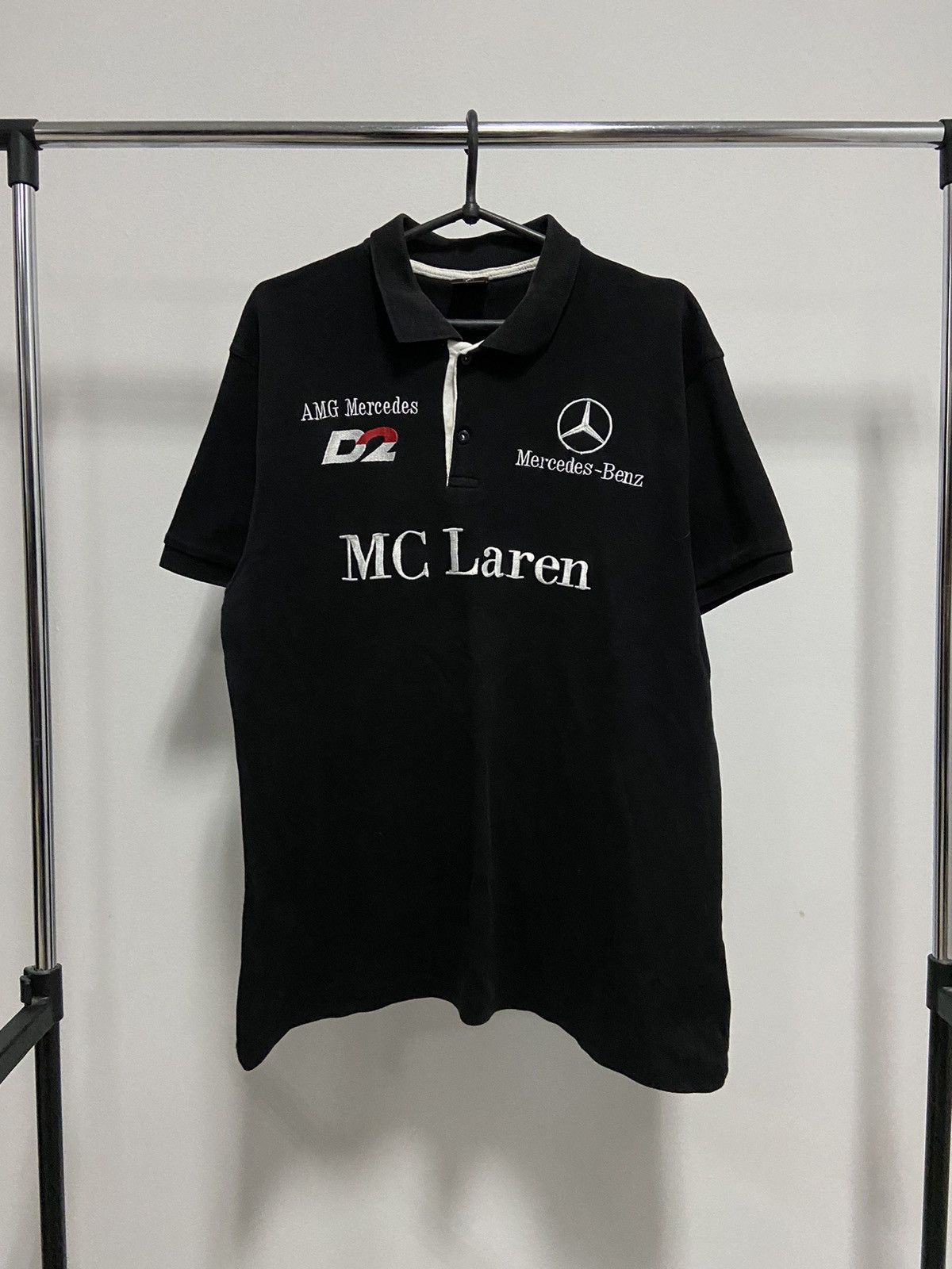 Mercedes benz mclaren big logo t shirt polo racing vintage