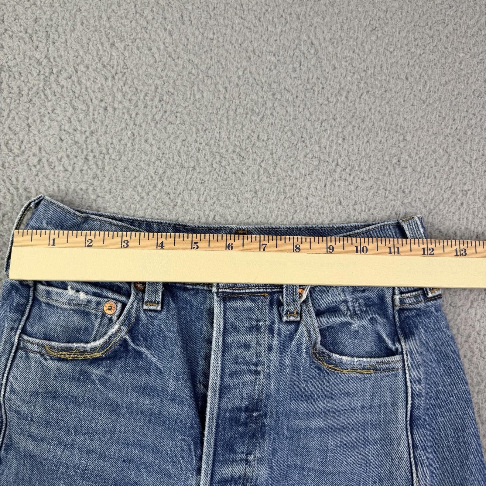Levi's Women's Levis 501 Skinny Altered Distressed Jeans Sz 24 x 28 Size 24" / US 00 / IT 34 - 4 Thumbnail
