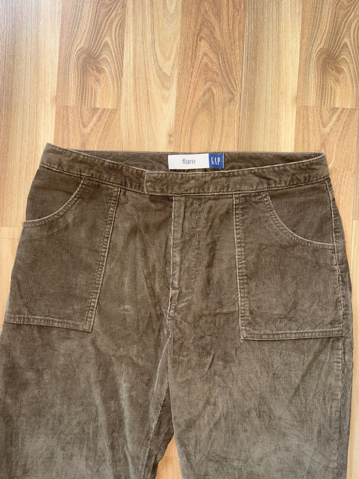 Gap Gap Womens 36 Green Corduroy Pants 1969 Boot Flare Stretch Size 36" / US 14 / IT 50 - 2 Thumbnail