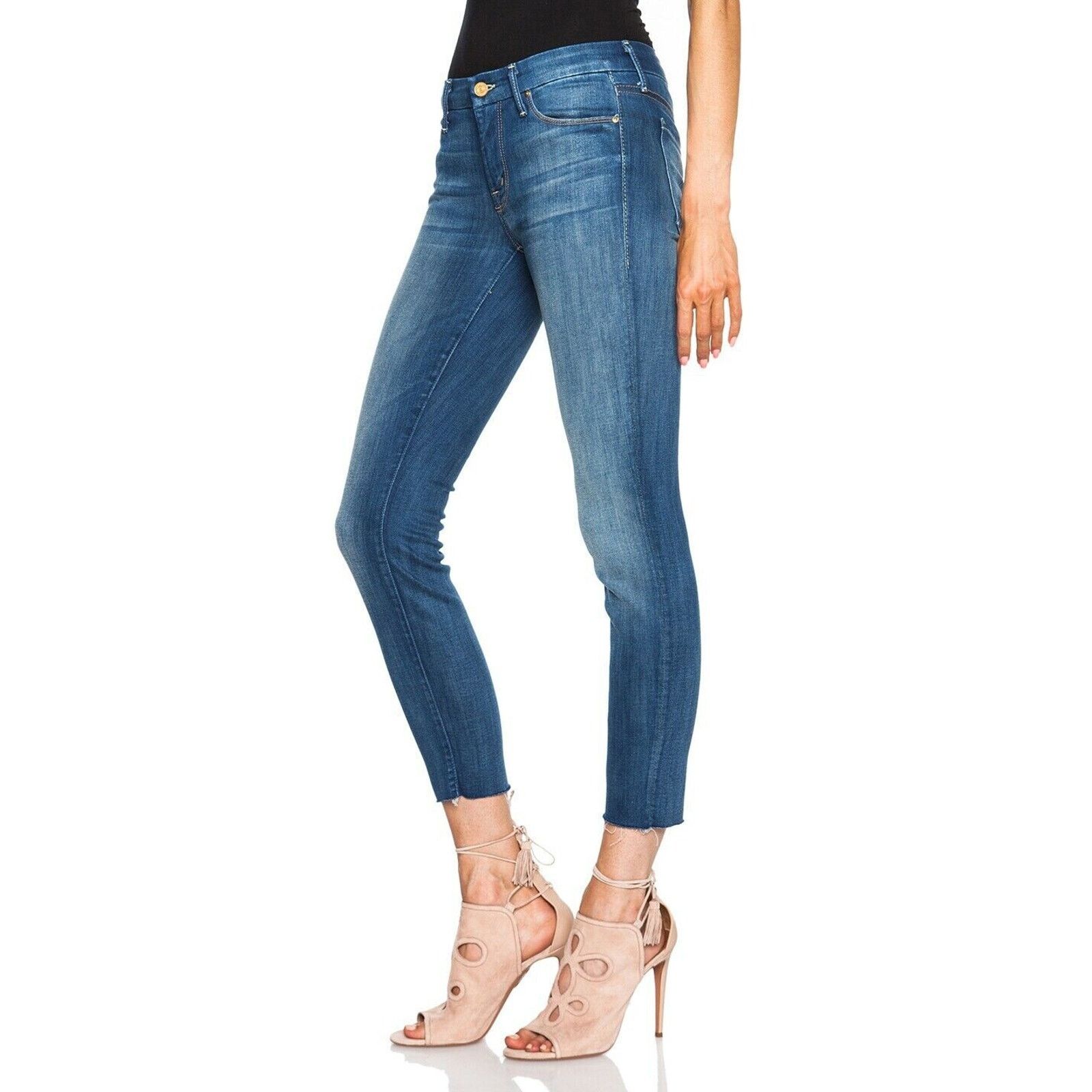 MOTHER MOTHER Looker Ankle Fray in Wicked Games Wash Denim 25/27 Size 25" / US 0 / IT 36 - 6 Thumbnail