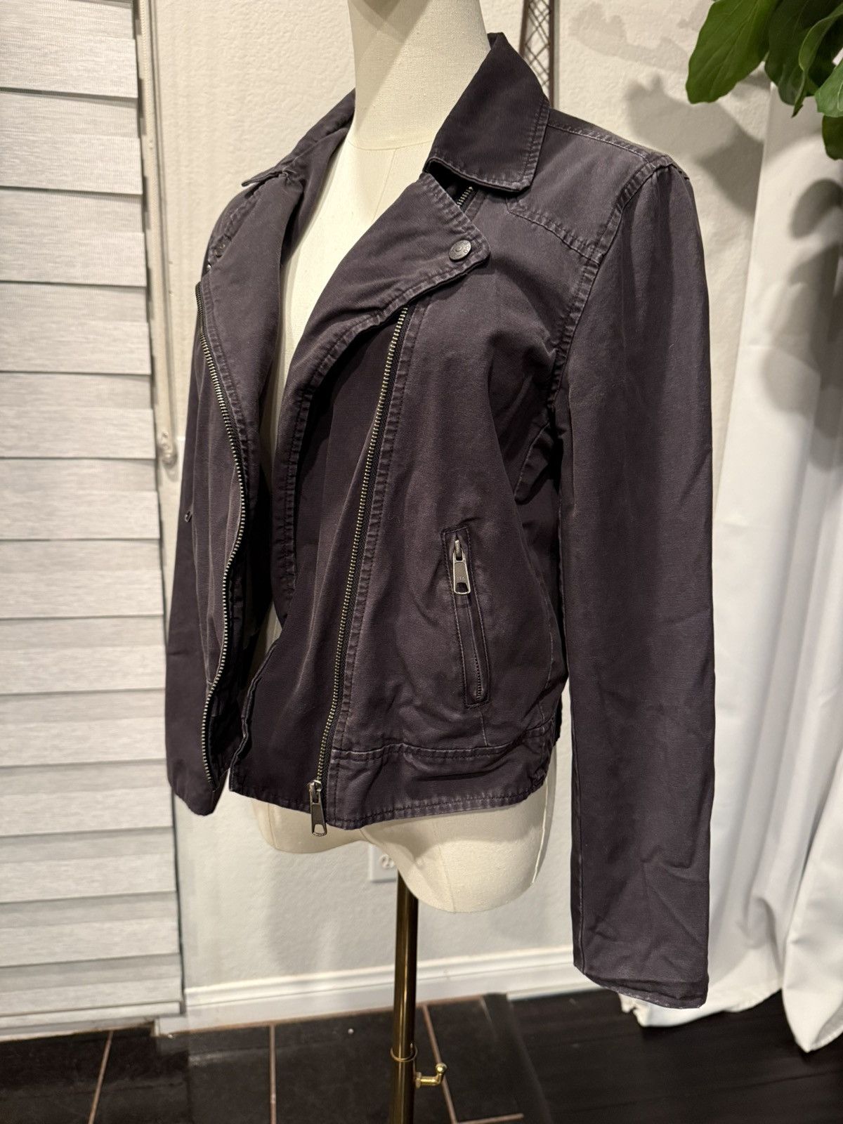 Levi's Levi’s Black Moto Jacket M Cotton Twill Asymmetrical Zip Size M / US 6-8 / IT 42-44 - 3 Thumbnail