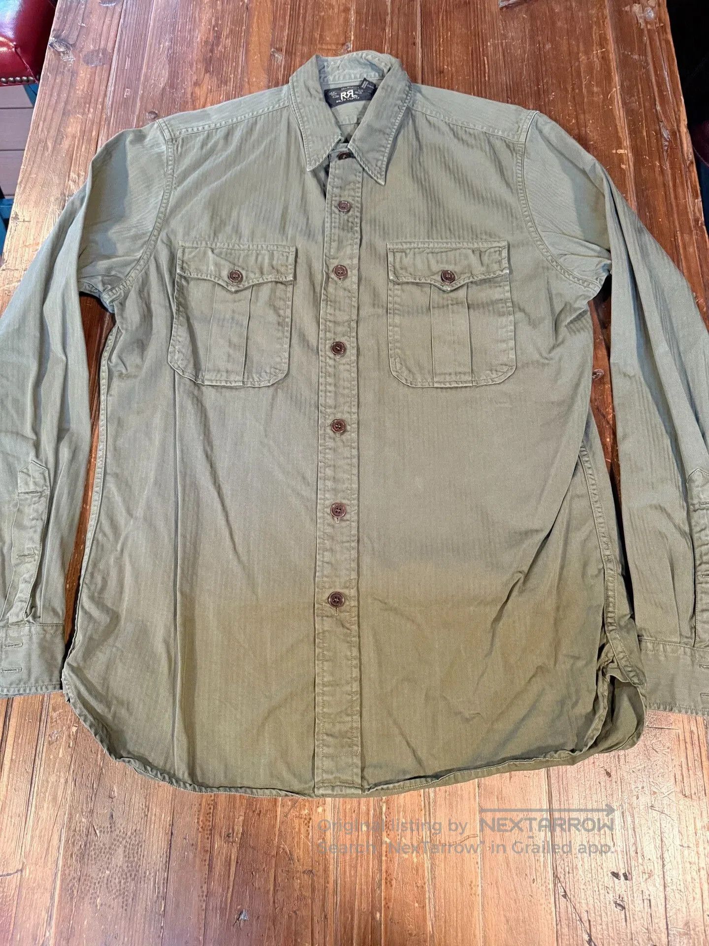 RRL Ralph Lauren RRL Ralph Lauren Military Green Work Shirt. Size US M / EU 48-50 / 2 - 1 Thumbnail