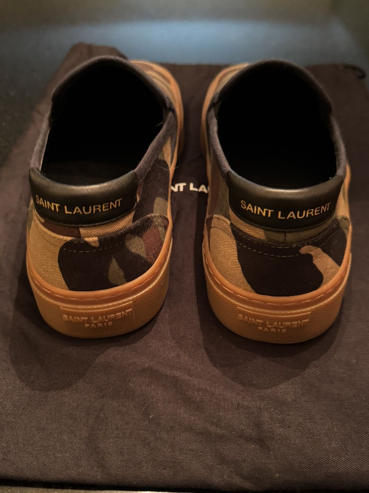 Saint Laurent Paris Men’s Saint Laurent Paris Camo Slip-ons Size US 8 / EU 41 - 13 Thumbnail