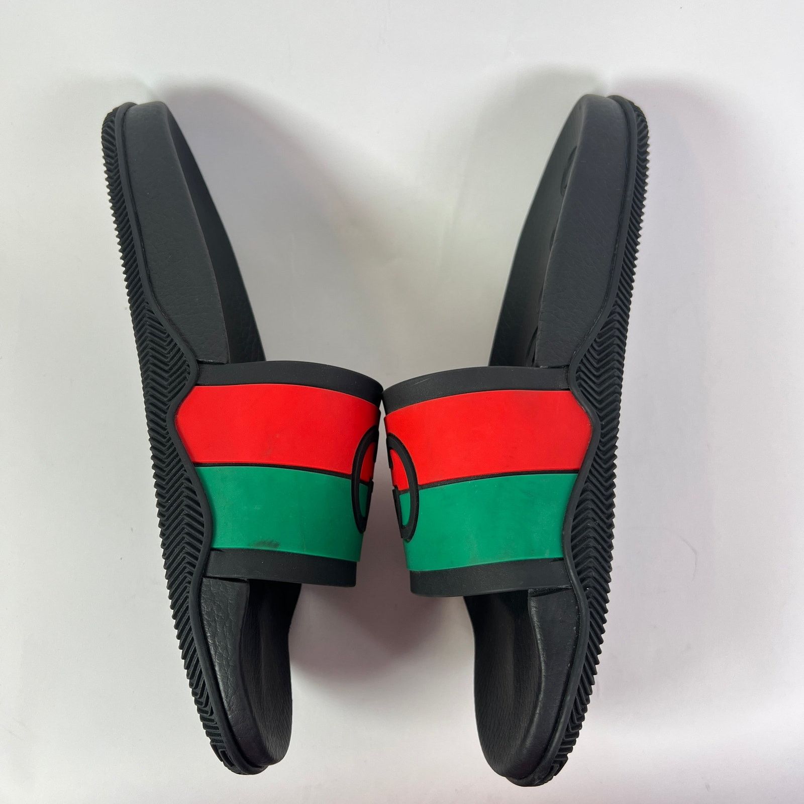 Gucci Gucci Tricolor Web Interlocking G Pool Slides Size US 12 / EU 45 - 4 Thumbnail