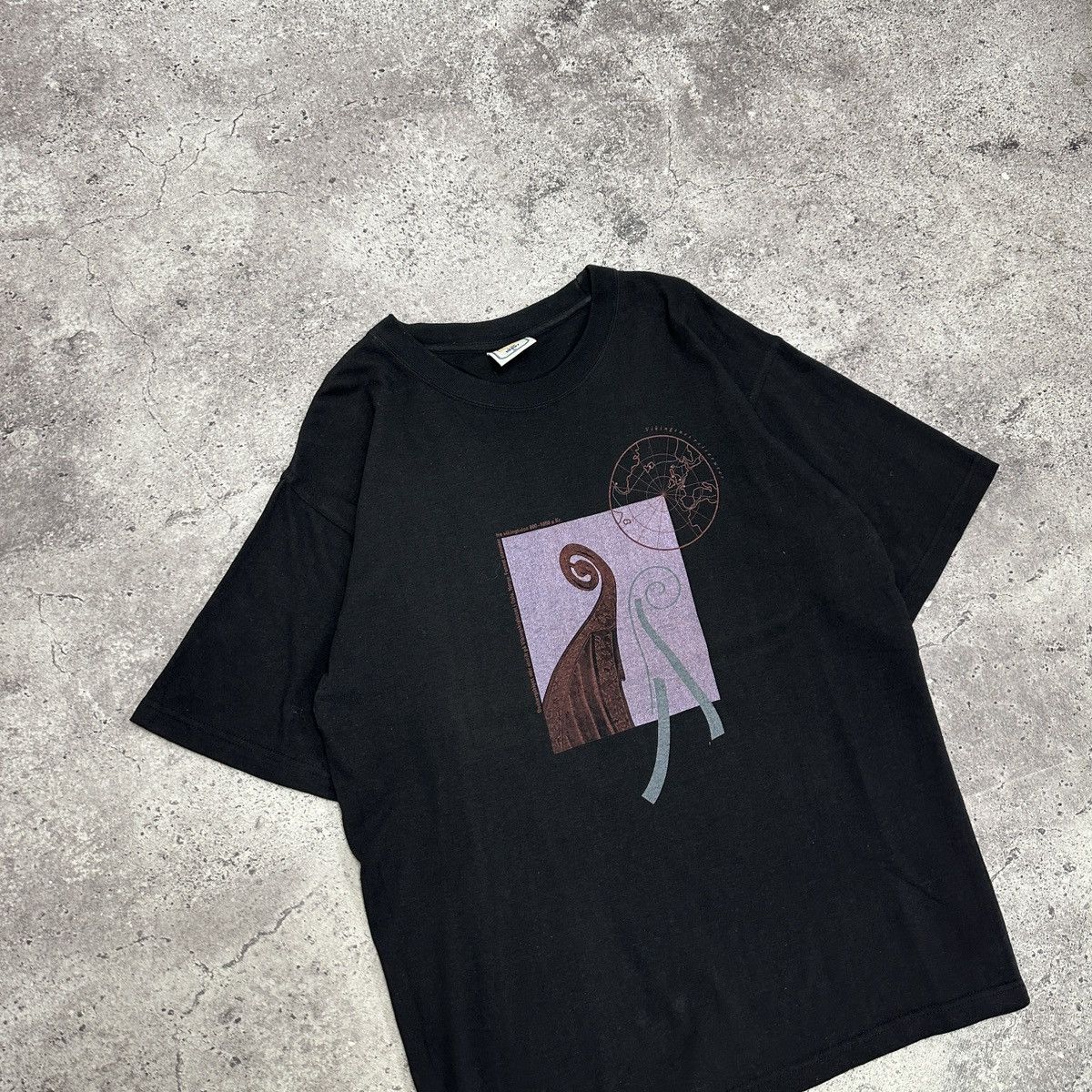 Vintage Vintage 90s Vikings Art tee Norway Oslo boat y2k history Size US XL / EU 56 / 4 - 3 Thumbnail