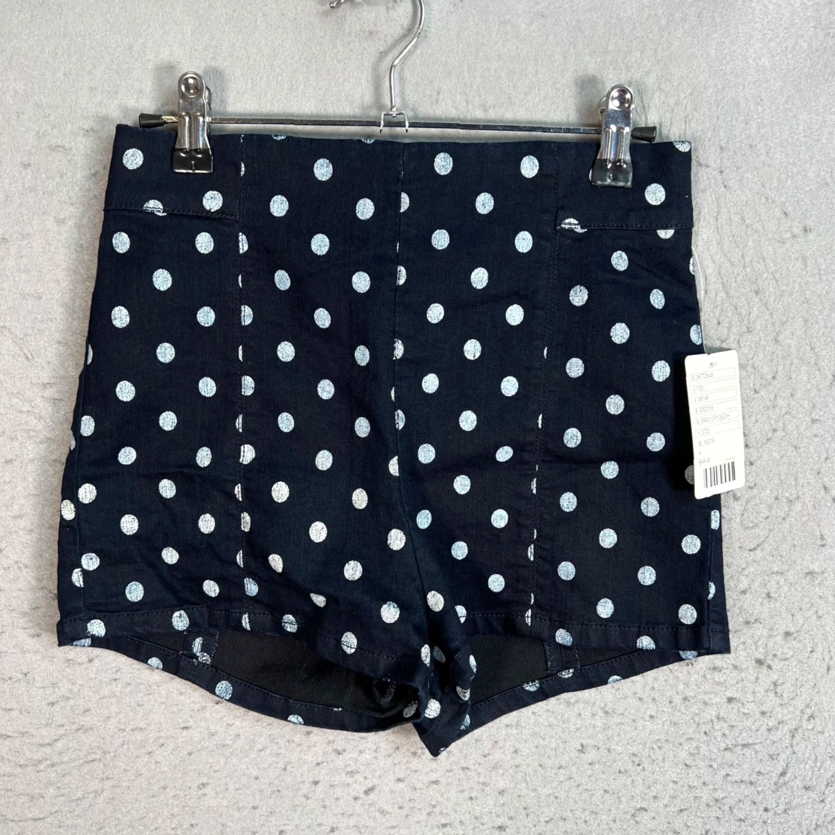 Vintage Kinchi Blue Womens Size 4 Polka Dot High-Waisted Shorts Shirt? Size 27" / US 4 / IT 40 - 2 Thumbnail